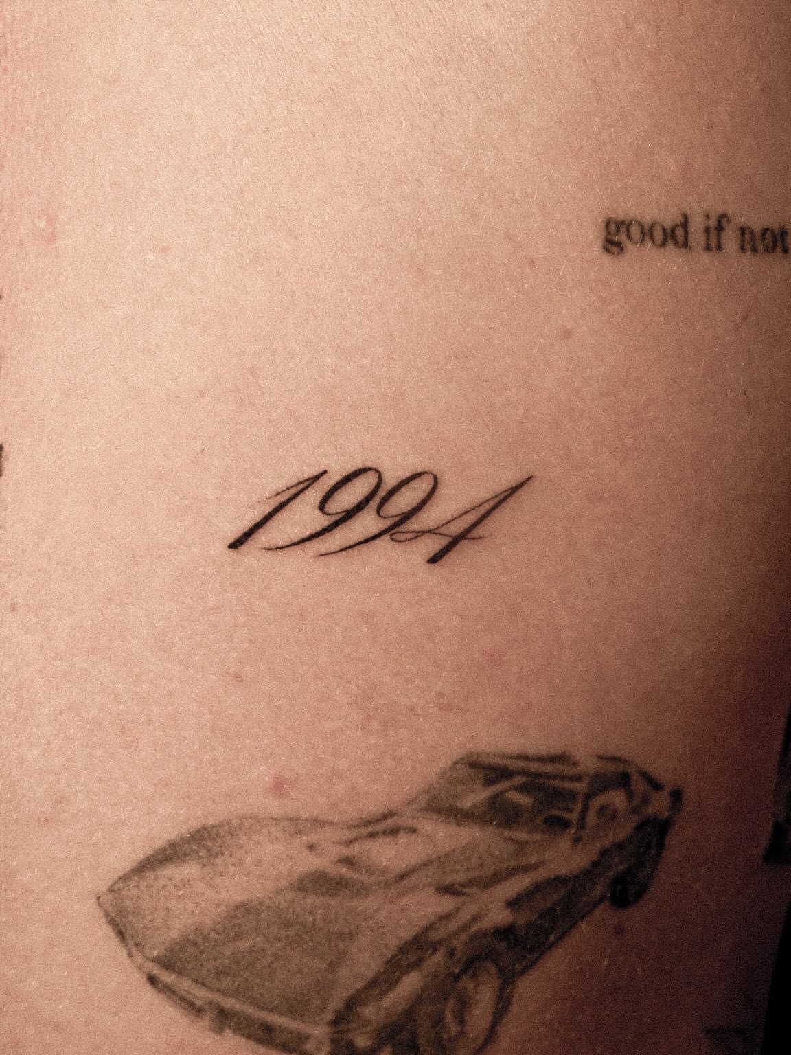 Car black and grey tattoo on the forearm by ๐๐, Tacoma, Washington