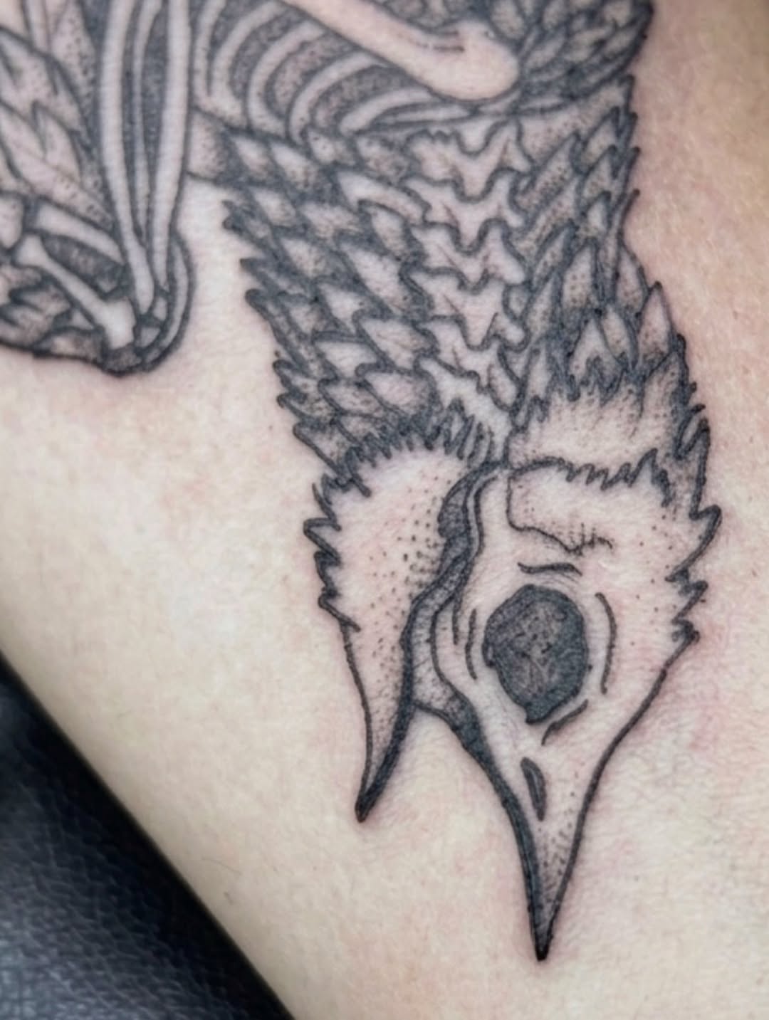 Tattoo by @lalalovetattoos — dotwork, black_and_grey