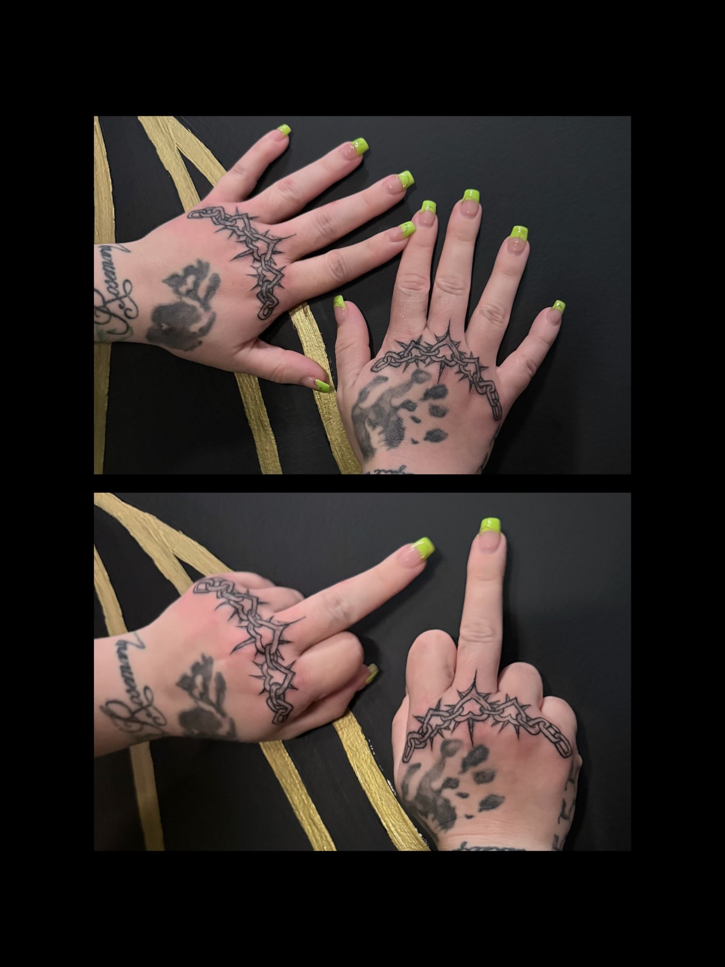 Thorn crown black and grey tattoo on the hand by Las Vegas Artist π©π½βπ¨