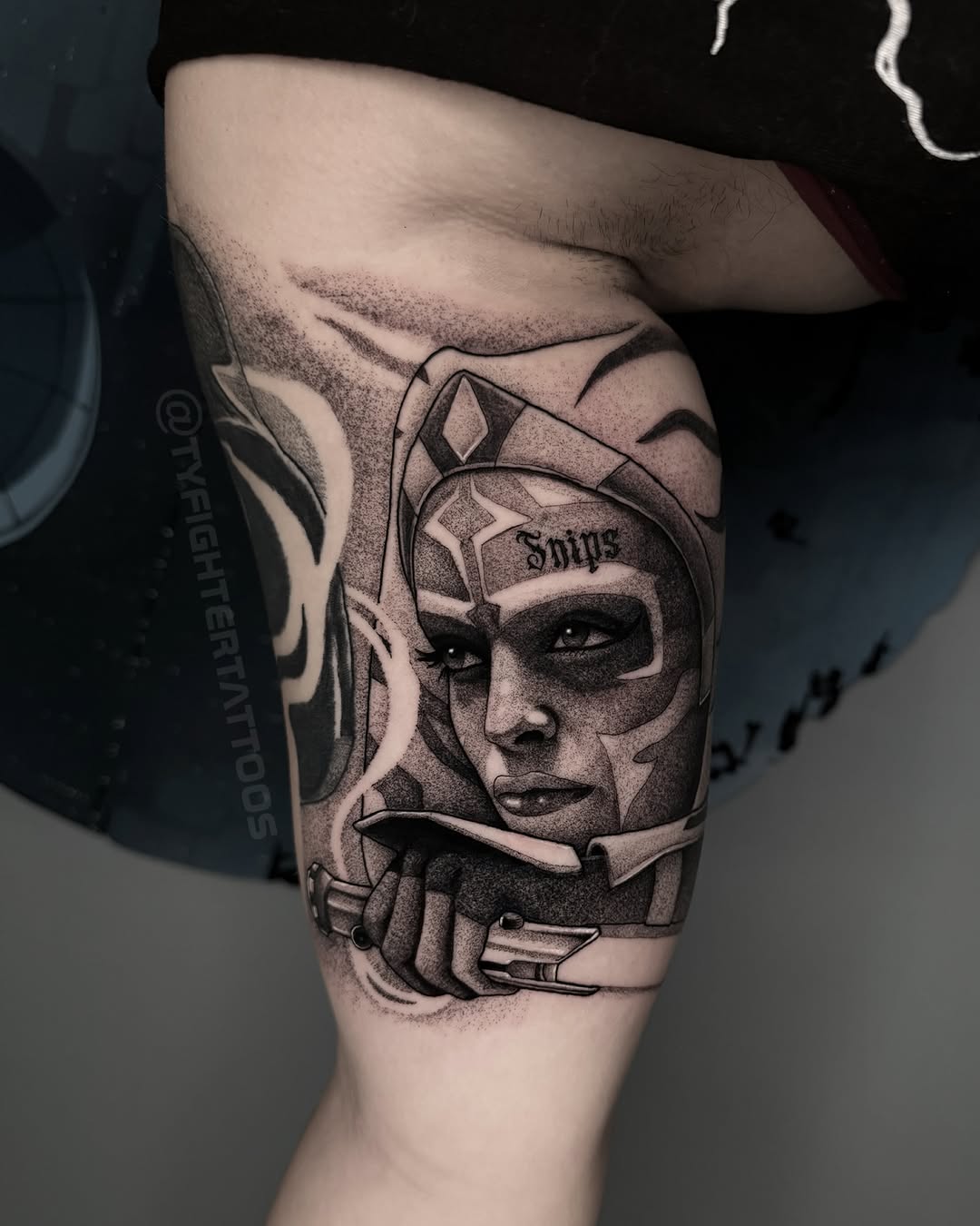 Tattoo by @tyfightertattoos — realism, black_and_grey