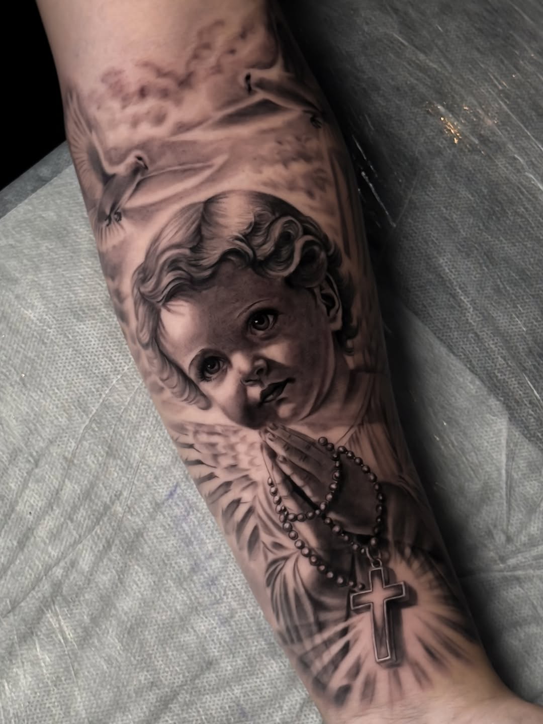 Tattoo by @irena.tattooing — realism, black_and_grey