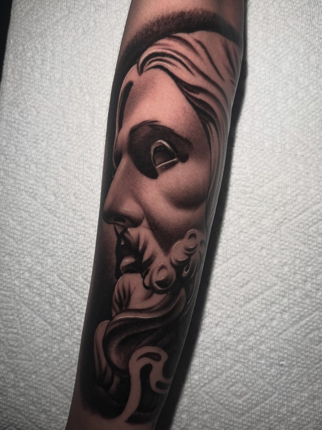 Tattoo by @dome_tats — realism, black_and_grey
