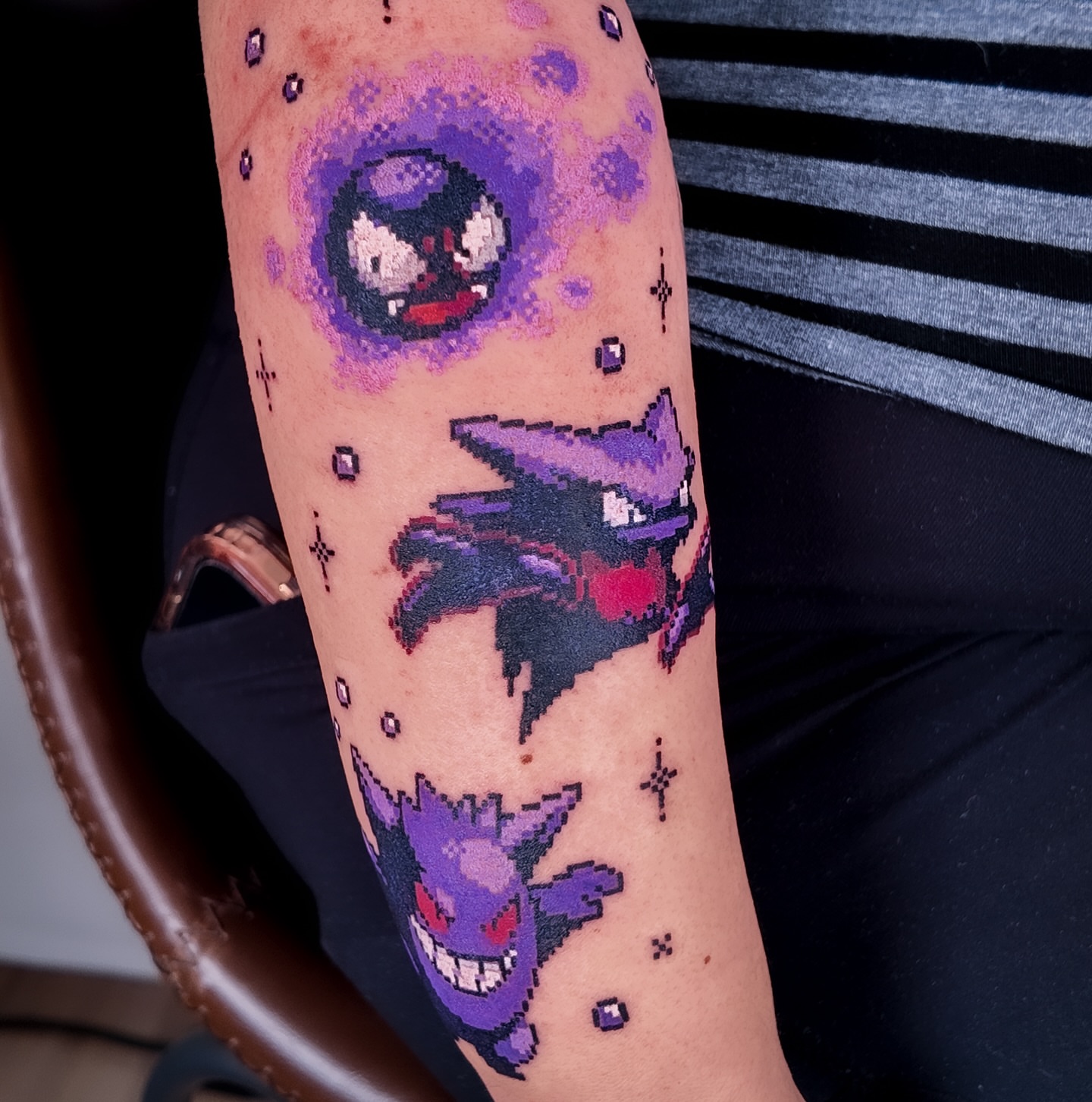 Gengar dotwork tattoo on the forearm by m r p i x e l ๐ธ๐ฌ