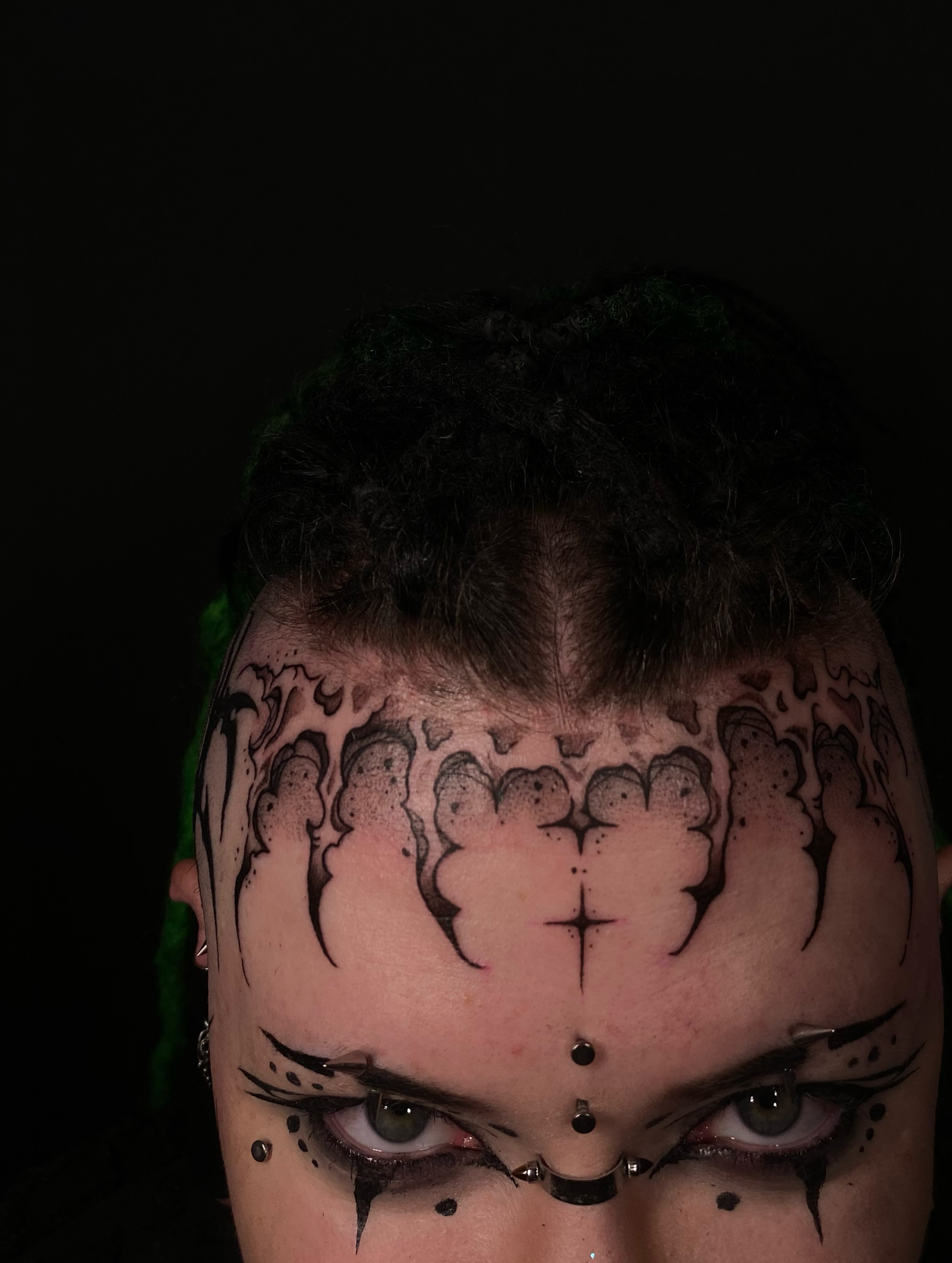 Flame dotwork tattoo on the head by 𝕶𝖆𝖒 ~ 𝕿𝖆𝖙𝖙𝖔𝖔 𝕬𝖗𝖙𝖎𝖘𝖙