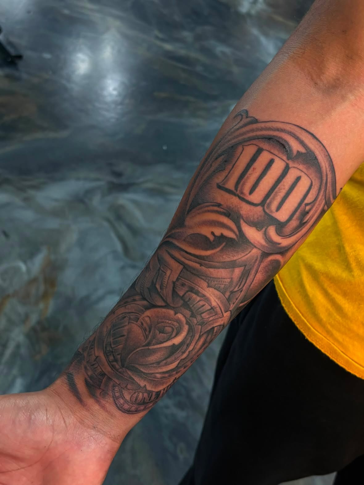 Tattoo by @blessedbychapo — black_and_grey