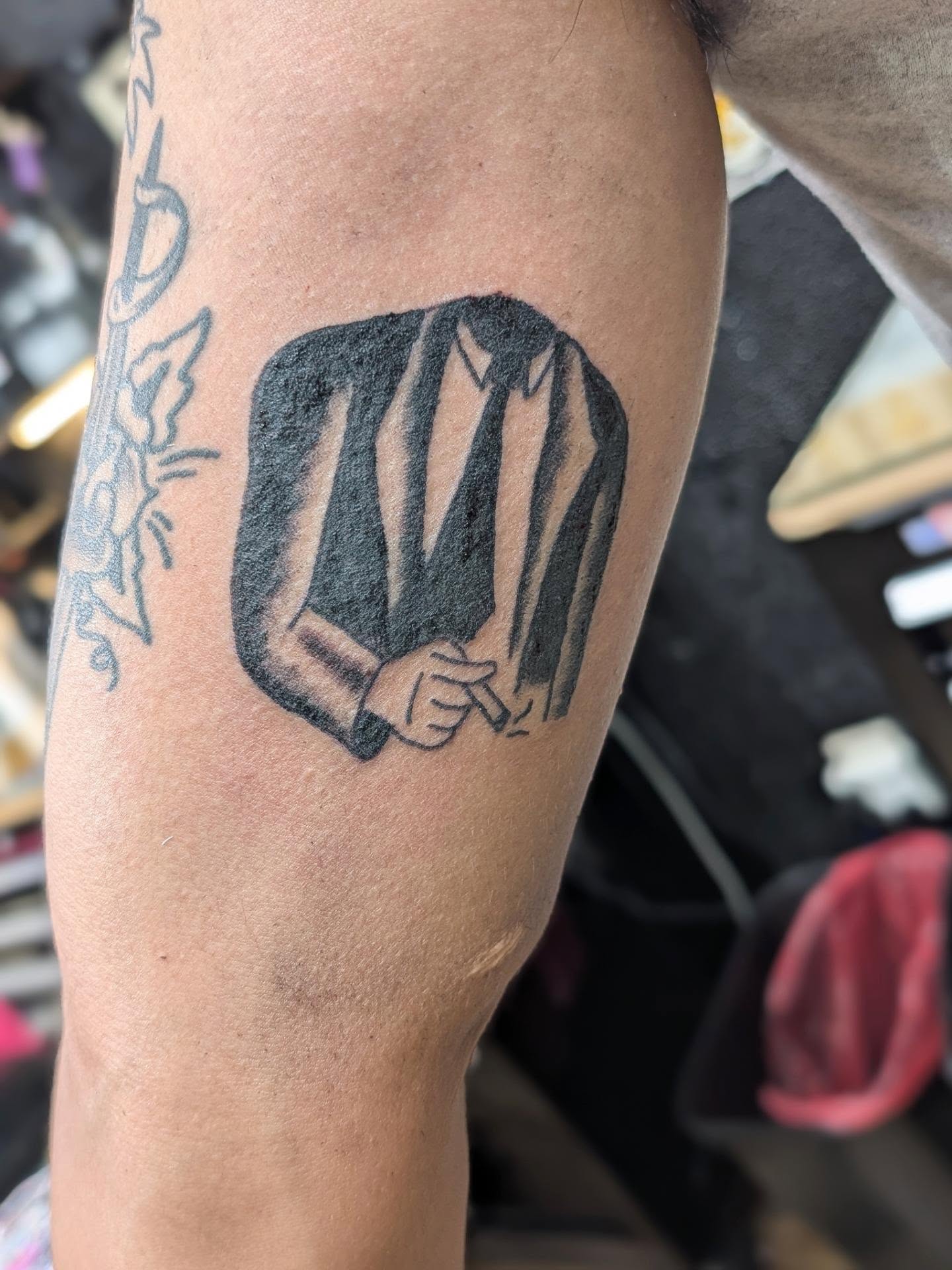 Prison bars black and grey tattoo on the forearm by Jon Sedor