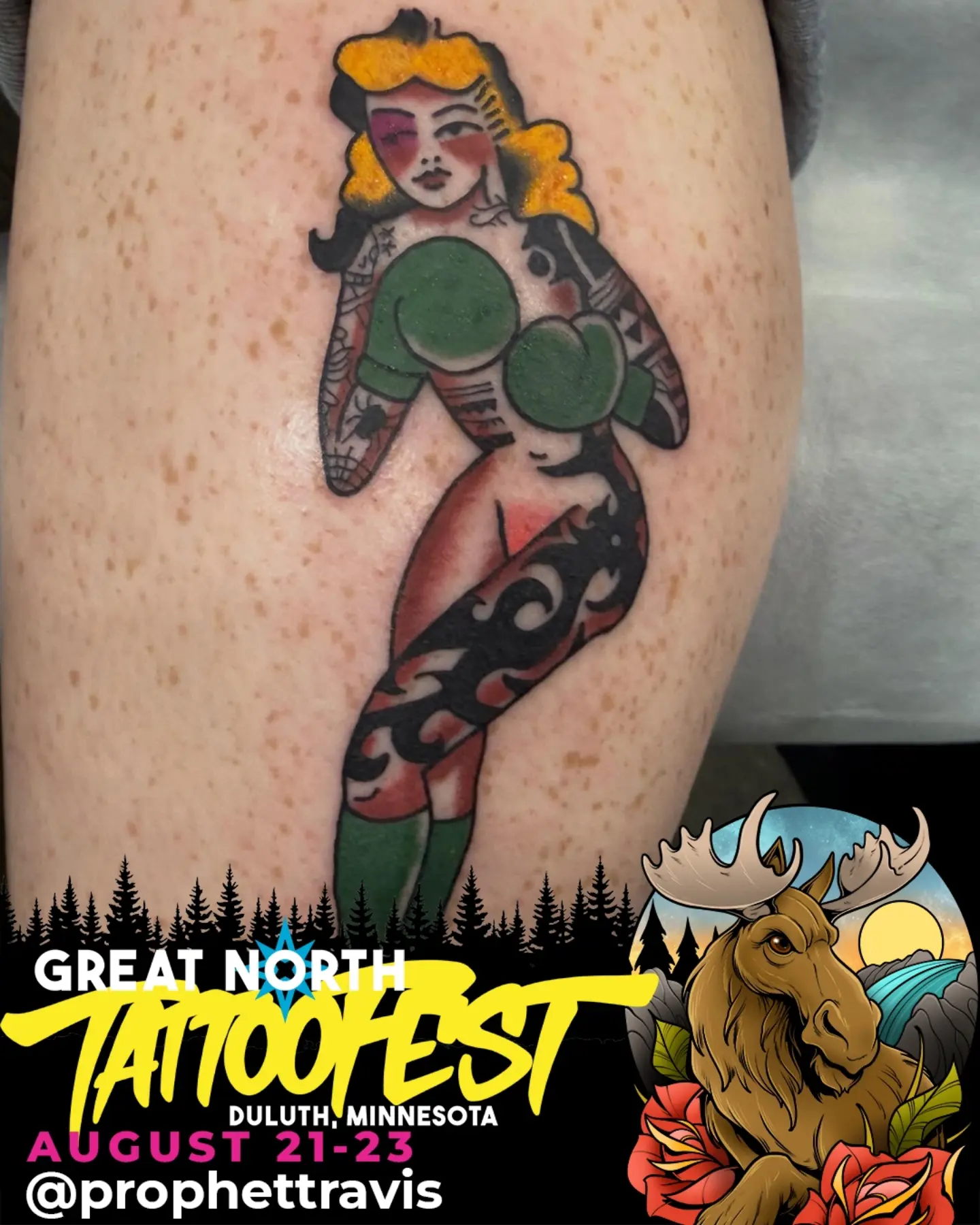 Mermaid American traditional tattoo on the thigh by P R O P H e T T R A V I S