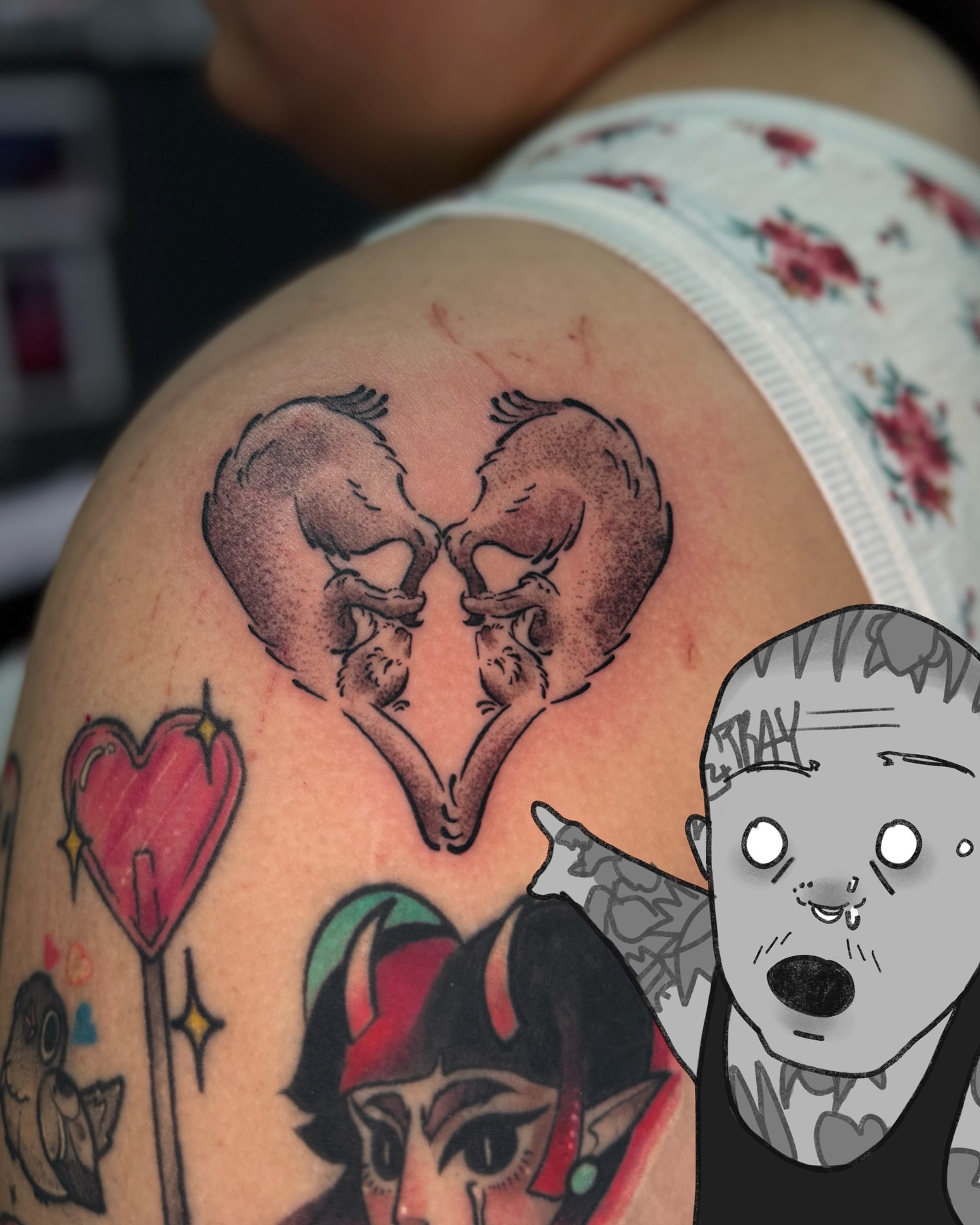 Tattoo by @erinmorbidtattoo — black_and_grey