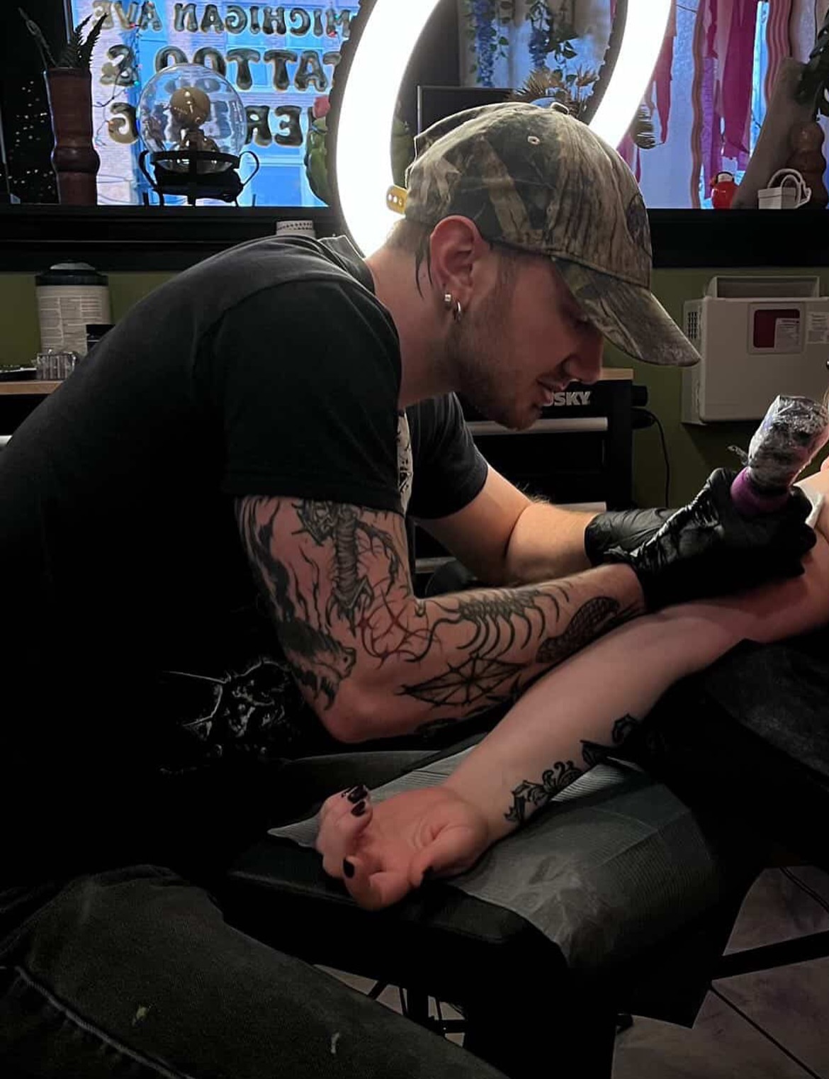 Tattoo by @thecursedmagus — black_and_grey