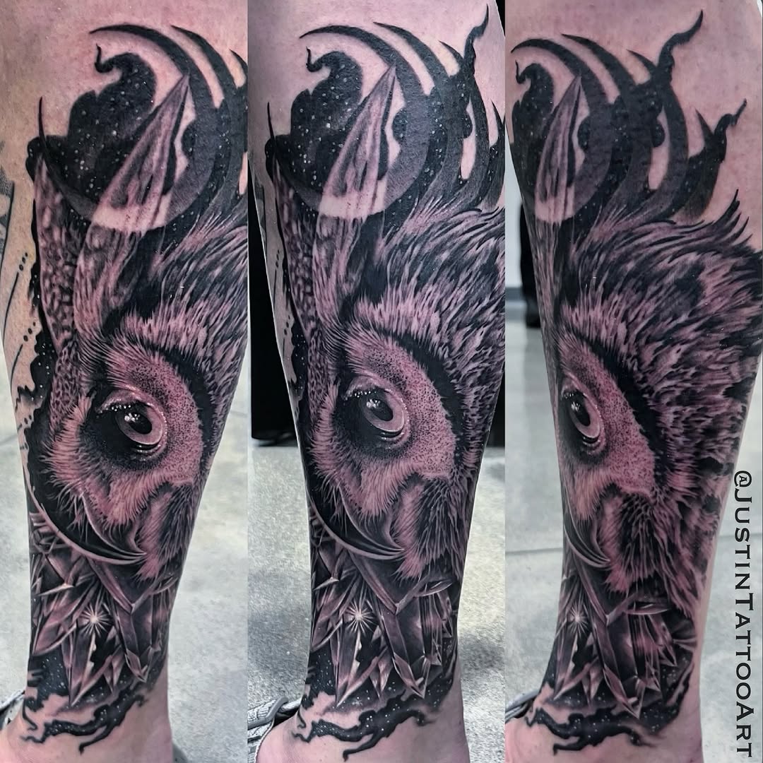 Tattoo by @justintattooart — realism, black_and_grey