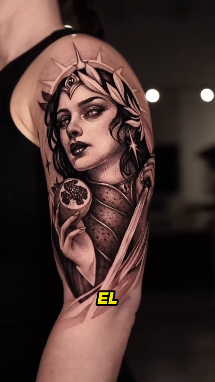Woman's portrait realism tattoo by Vicman Tattoo