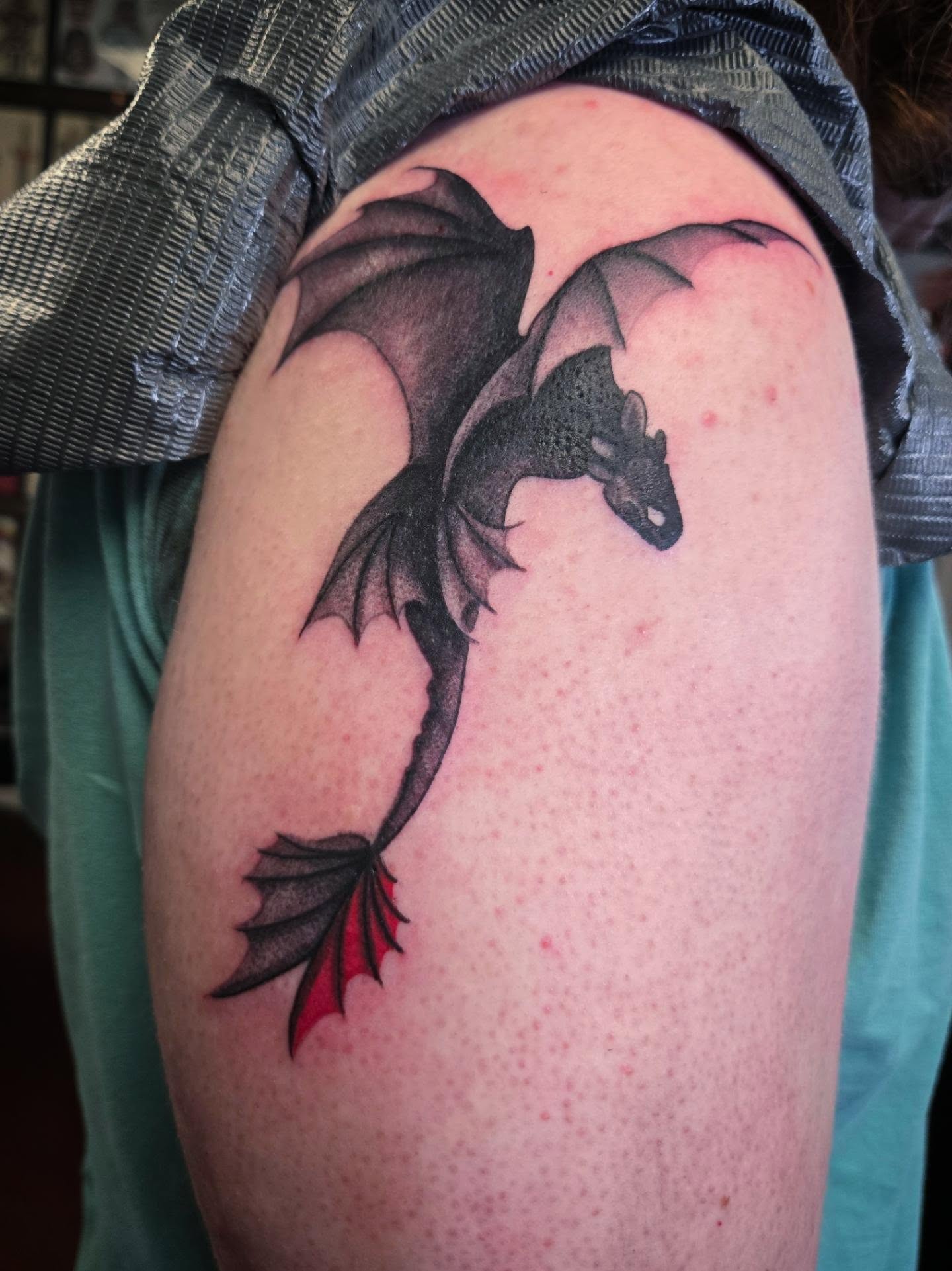 Dragon realism tattoo on the thigh by Irma π€β¨, Las Vegas, Nevada