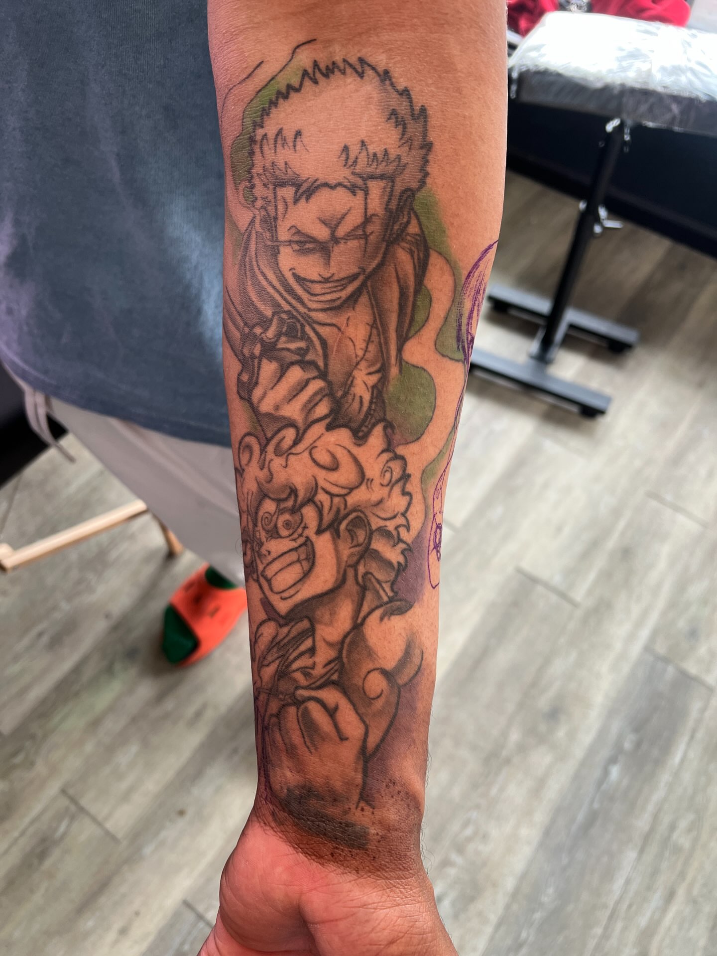 Anime characters anime tattoo on the forearm by Justx4rt