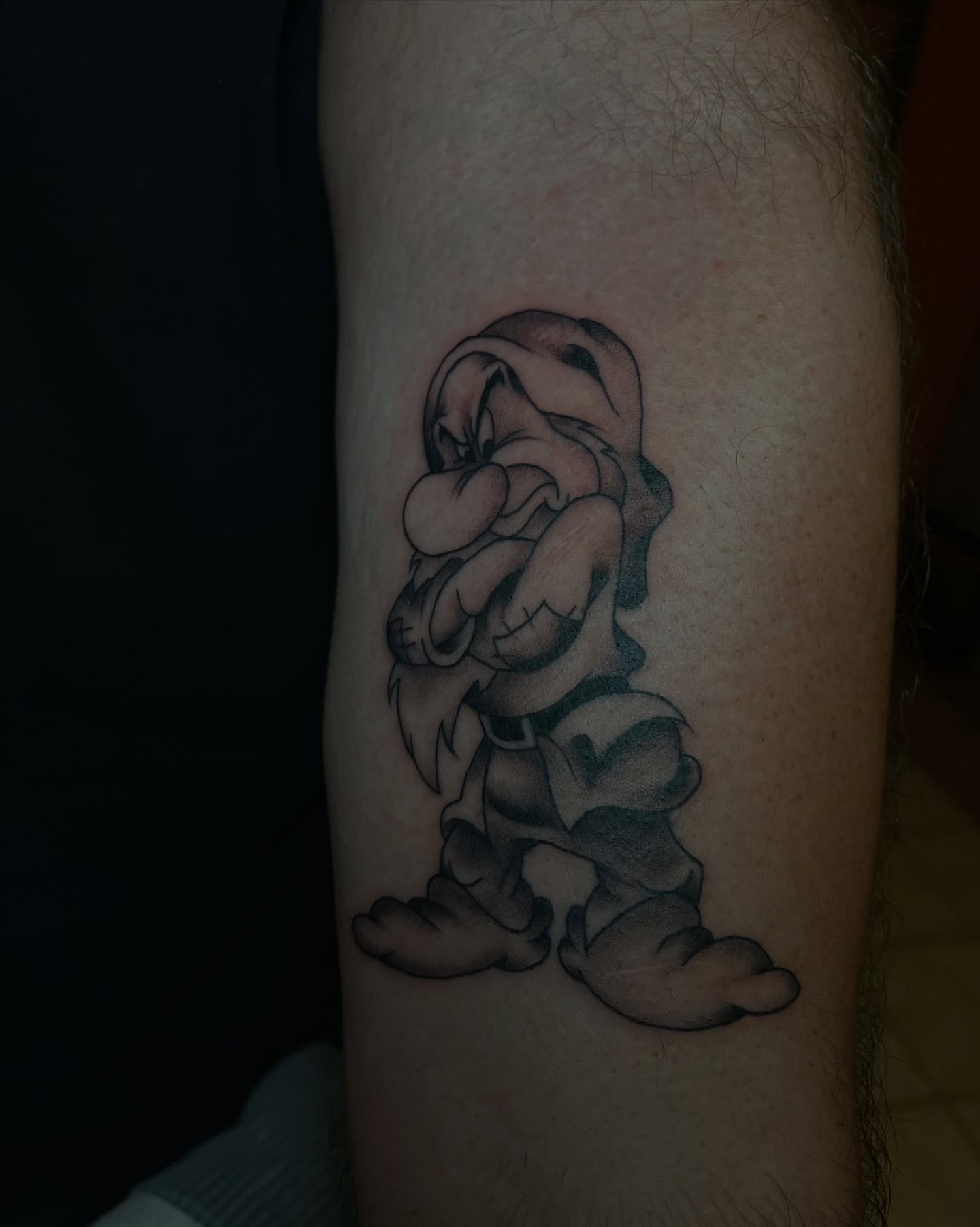 Donald duck black and grey tattoo on the forearm by Autumn**🍓NOW BOOKING