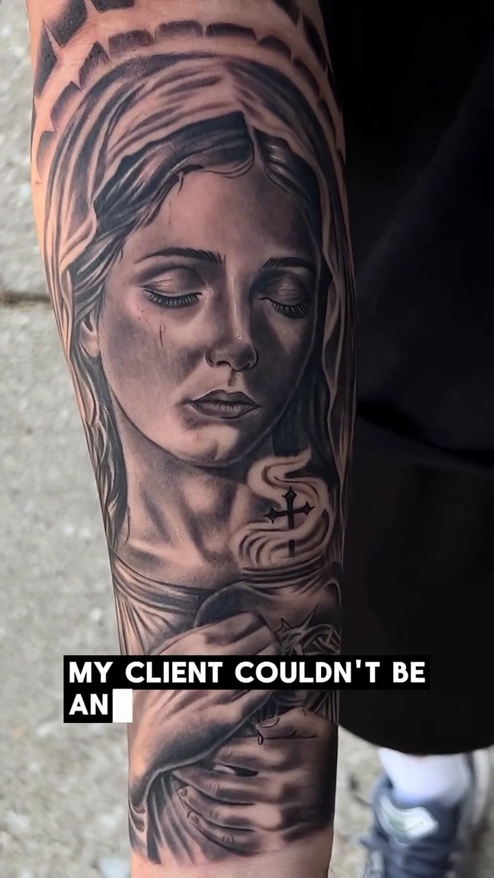 Portrait of a woman realism tattoo by Kevyn Vidal