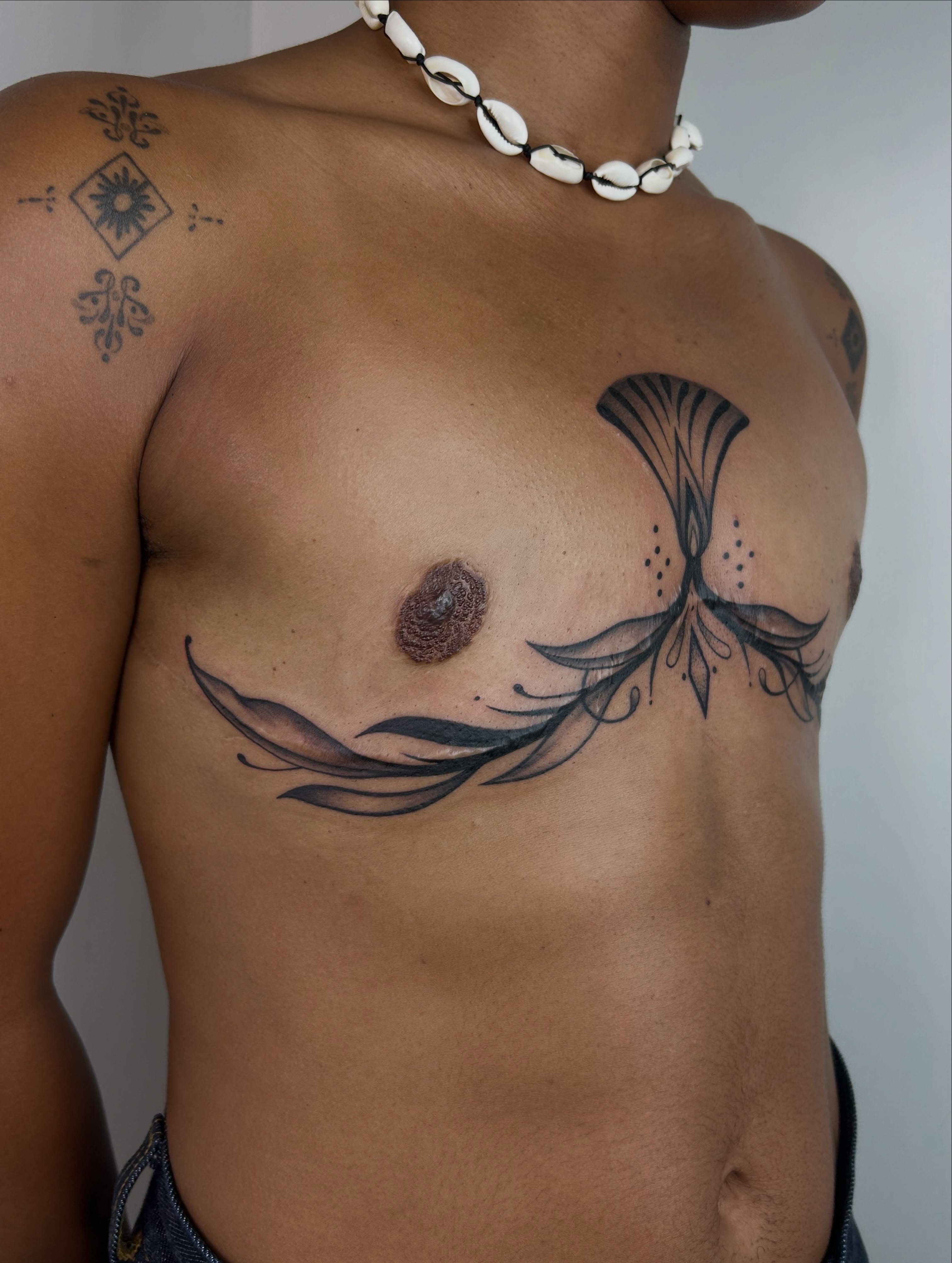 Tattoo by @pokedbyclo — black_and_grey