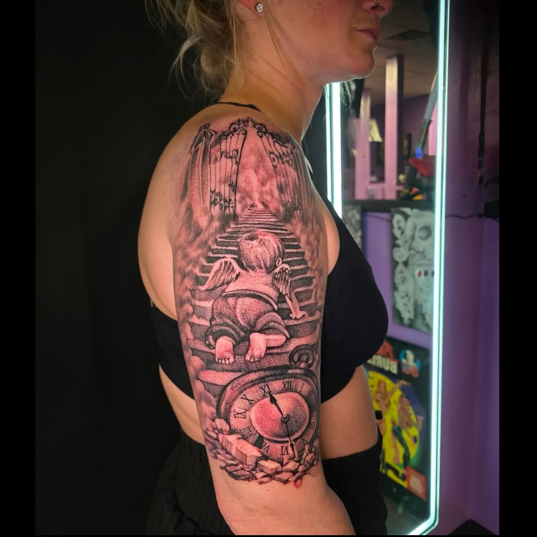 Tattoo by @blackspidertattoo — realism, black_and_grey