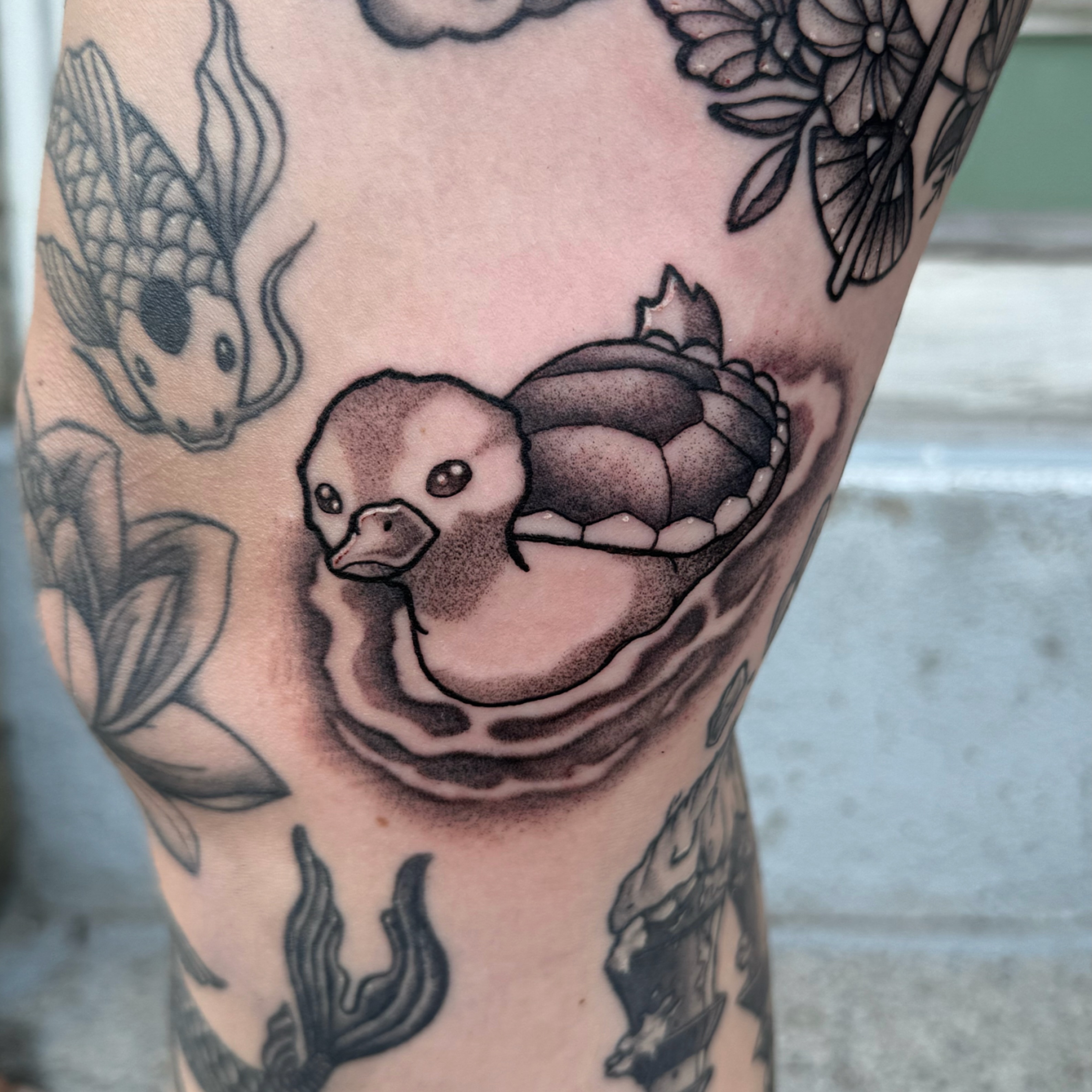 Tattoo by @dominiquedarko — black_and_grey