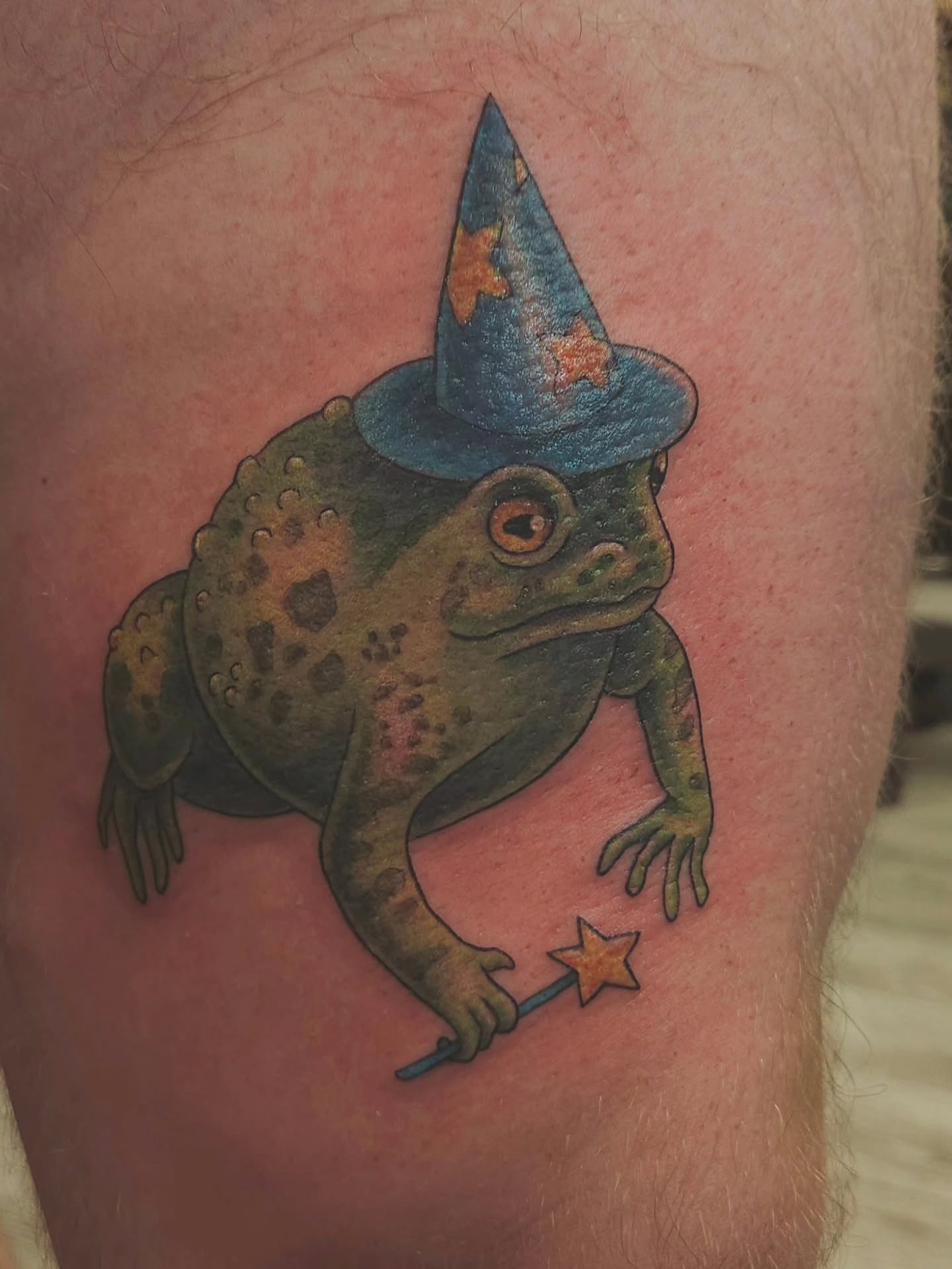 Frog wizard American traditional tattoo on the thigh by πΎπππππ πΎπππππ