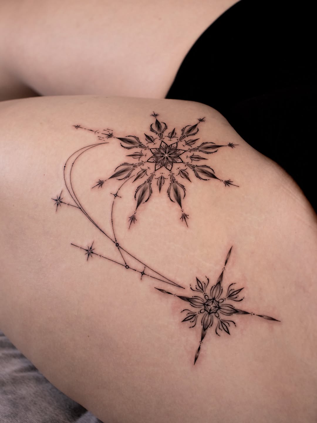 Tattoo by @sil_ornament — fine_line, dotwork
