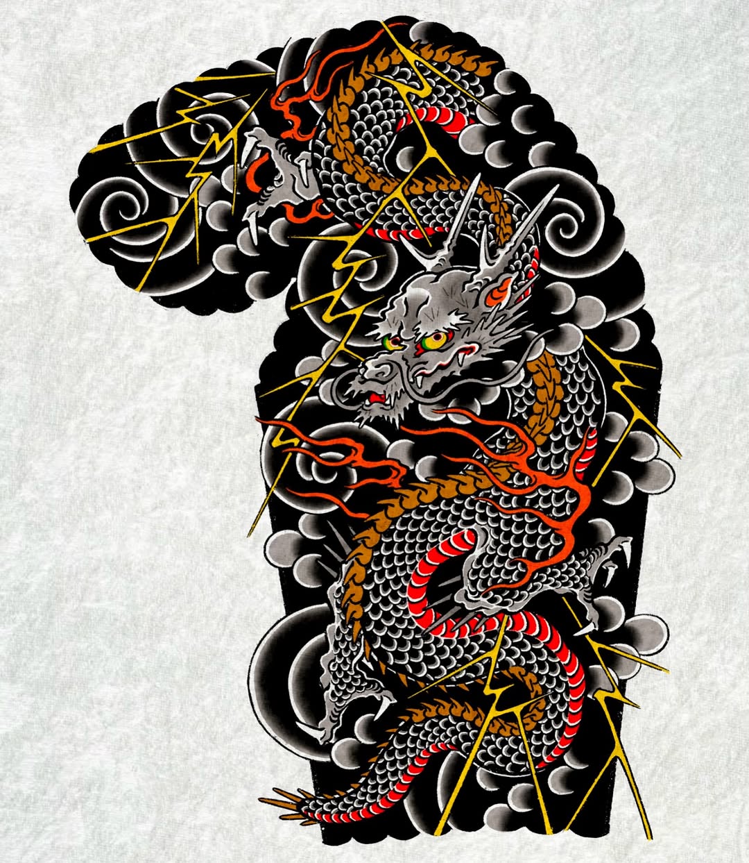 Tattoo by @hongdo_oriental — japanese_irezumi, black_and_grey