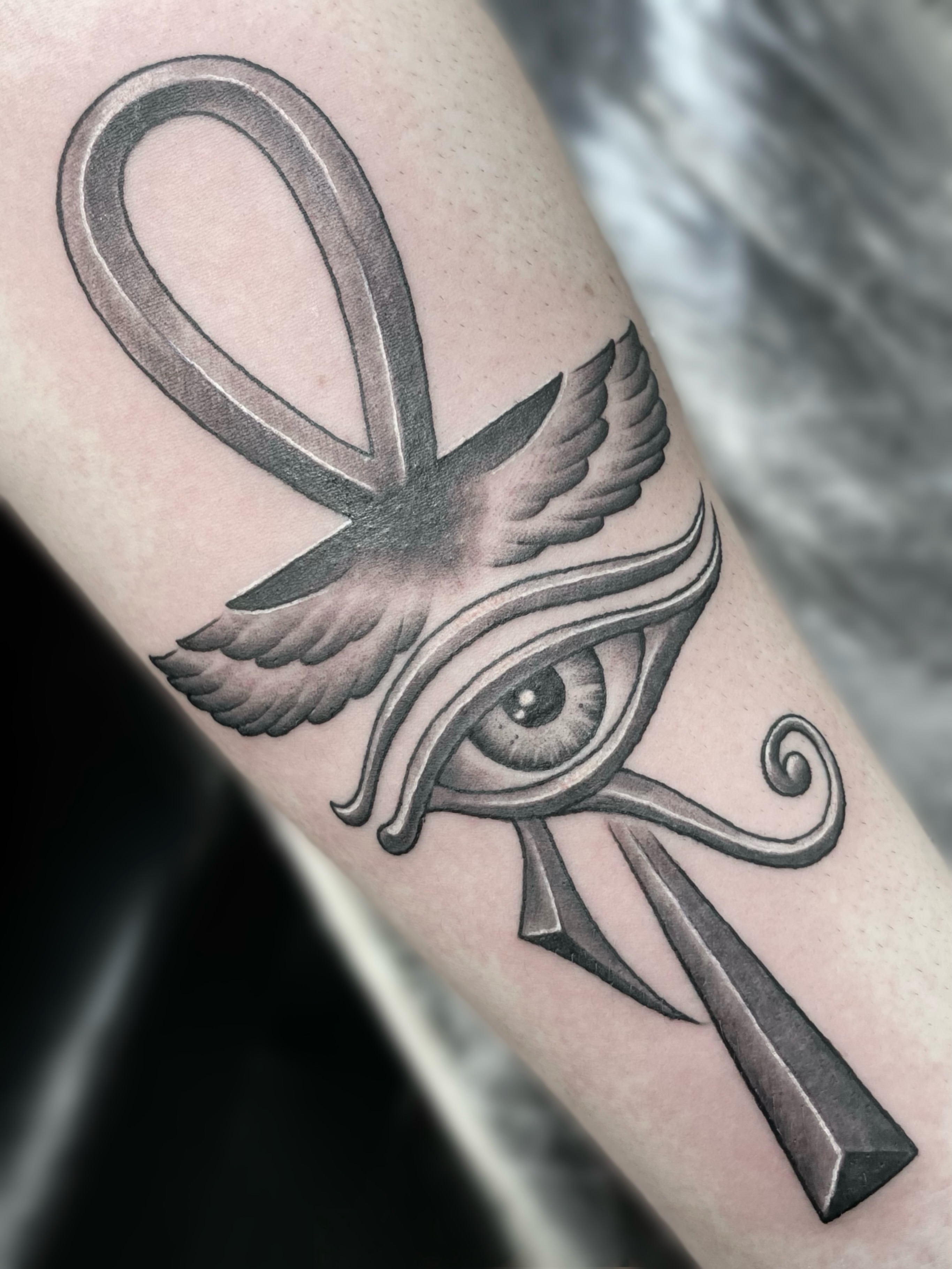 Tattoo by @luckybunnytat2 — black_and_grey