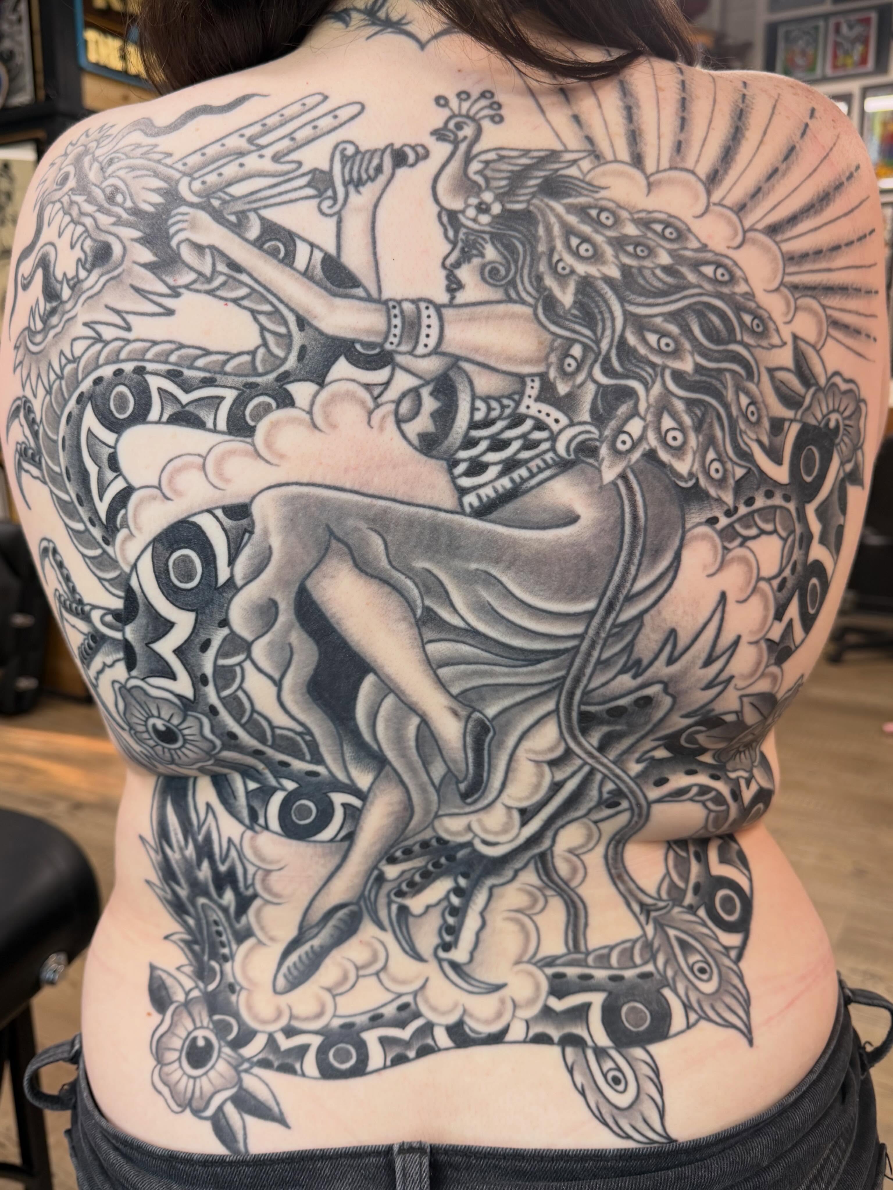 Tattoo by @noryanbaker — black_and_grey, geometric