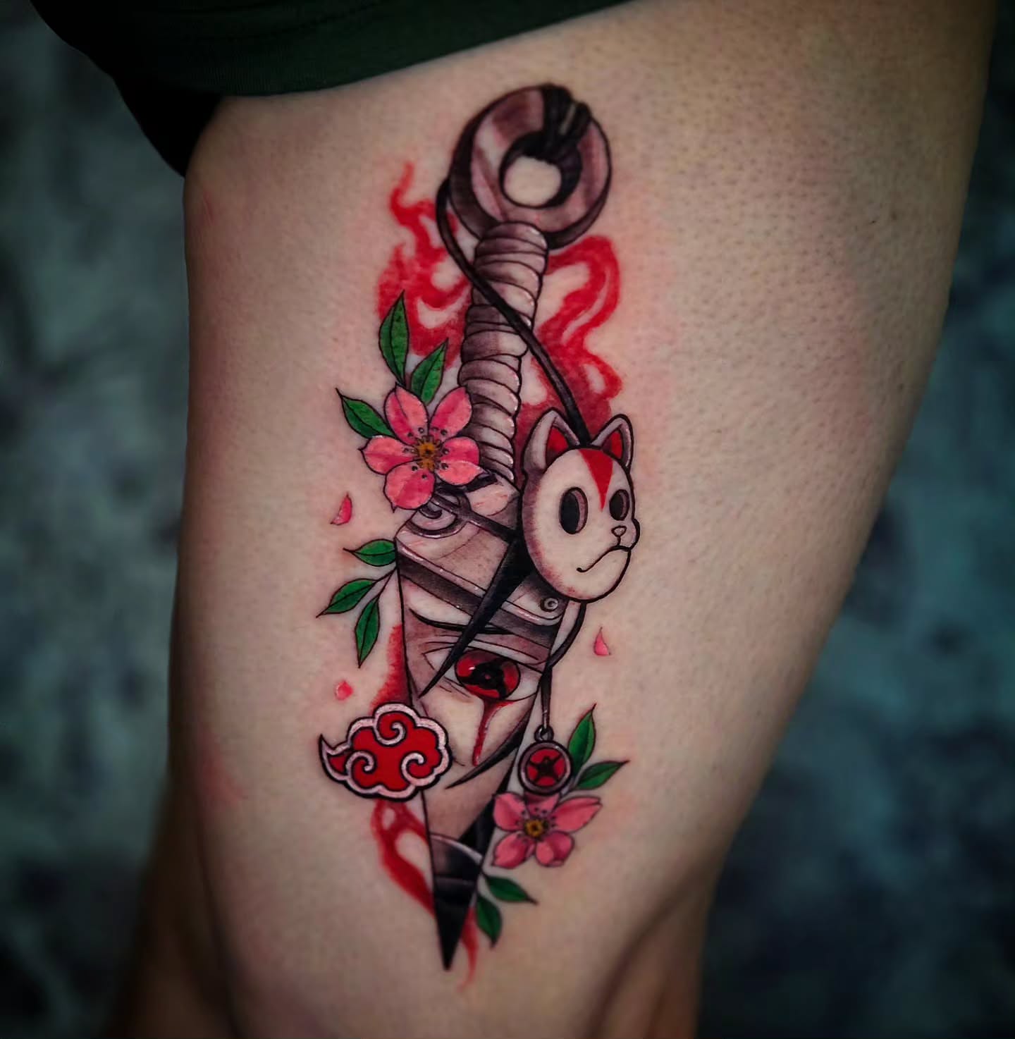 Tattoo by @kassyfiori — anime, dotwork