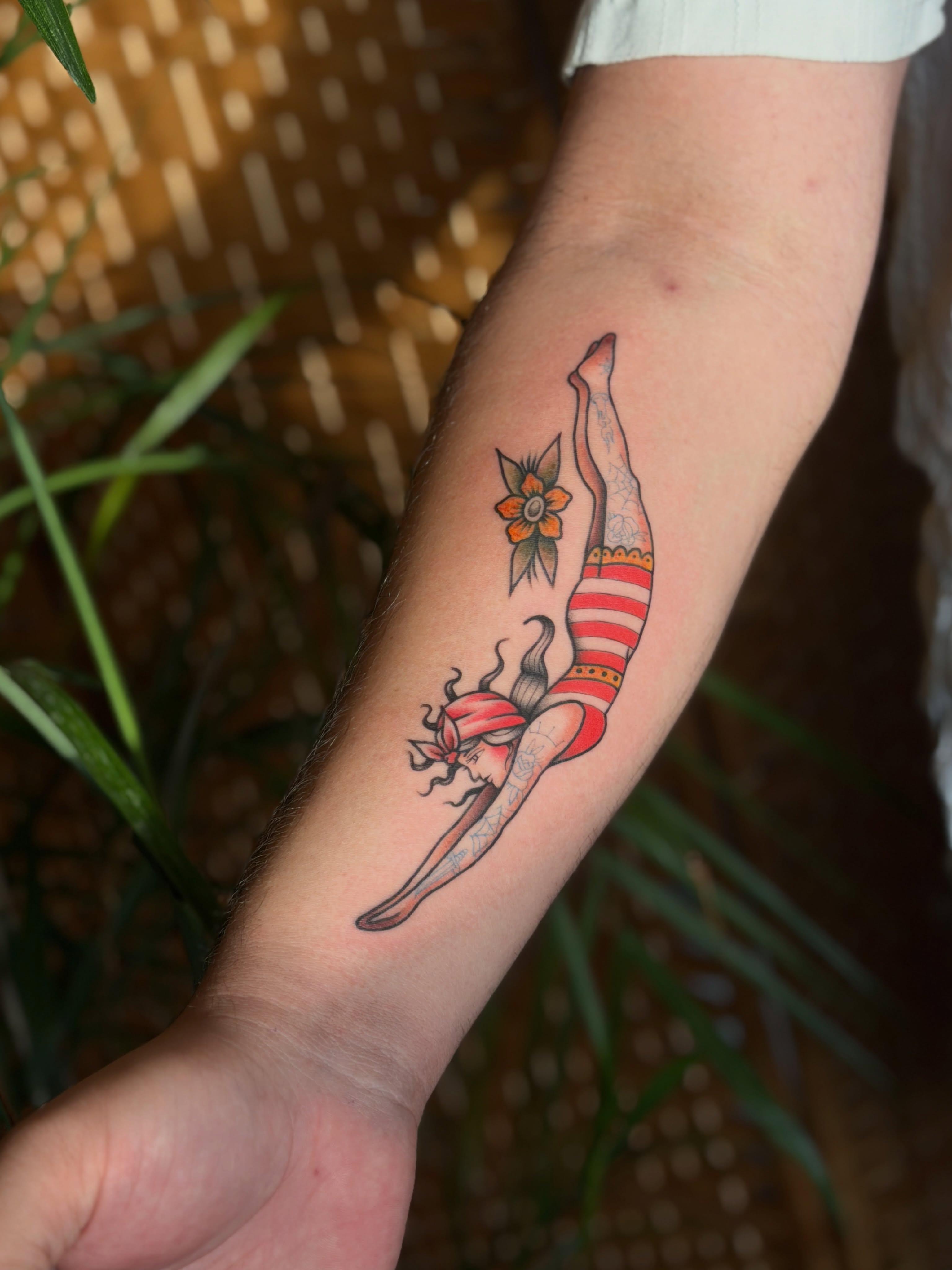 Diver American traditional tattoo on the forearm by Fabian💉 Tattoo artist