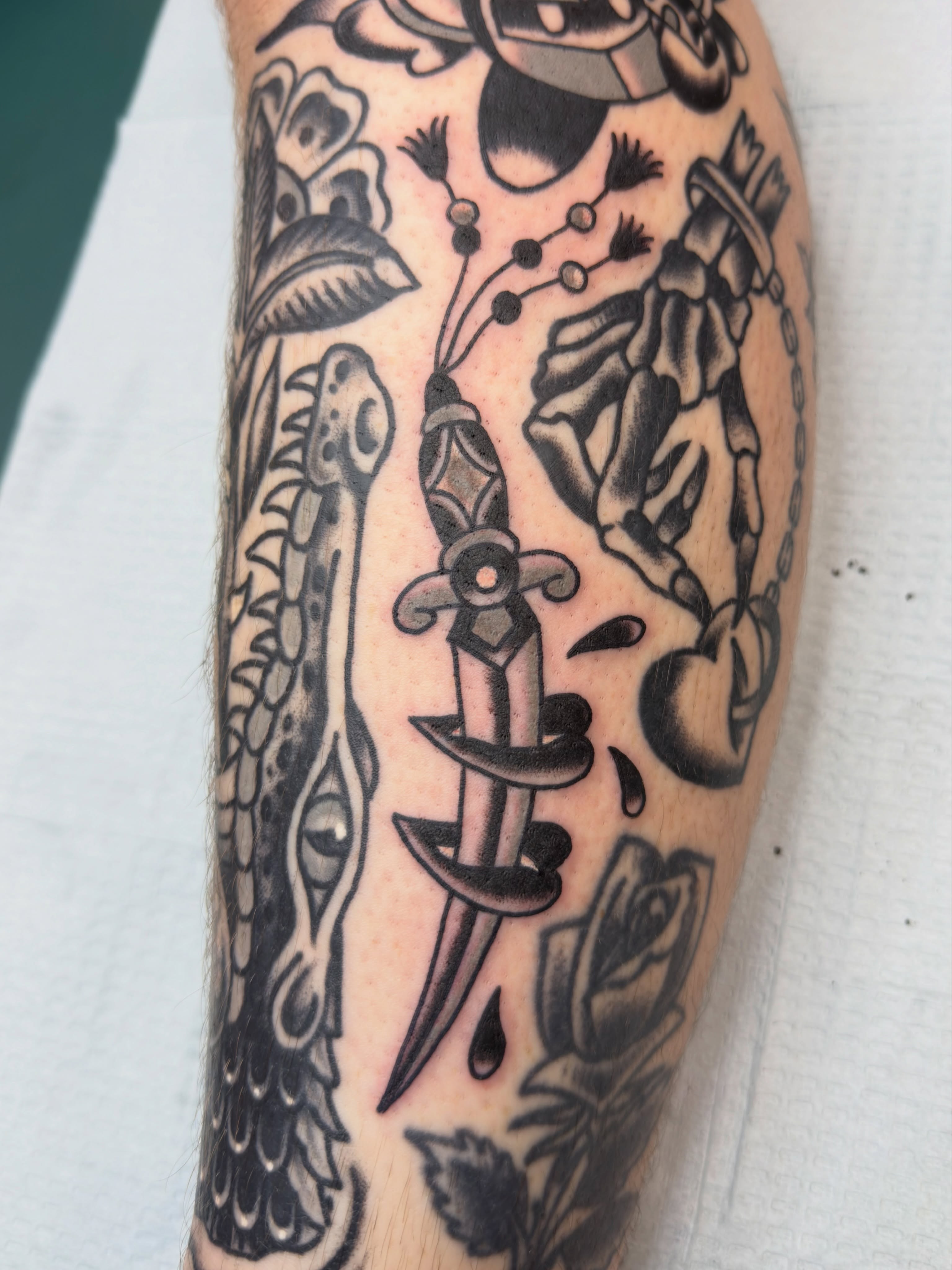 Tattoo by @partytimecarl — american_traditional, black_and_grey