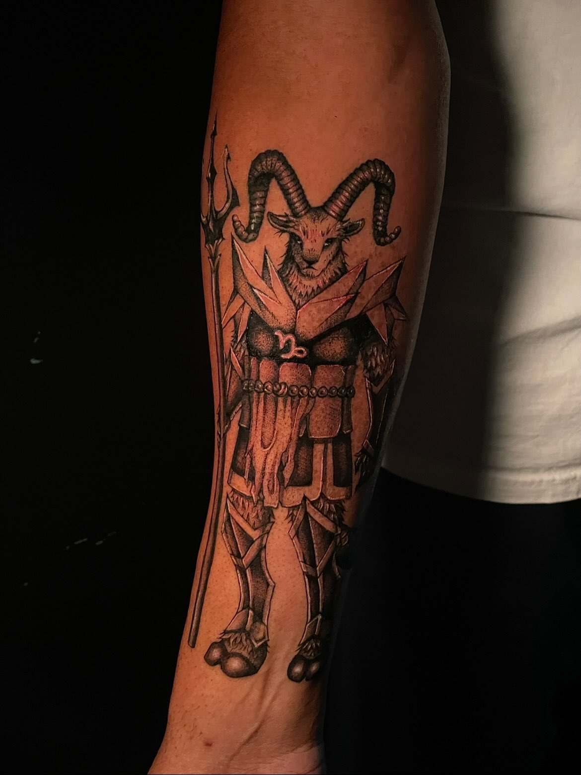 Ram with armor geometric tattoo on the forearm by 𝕲𝖗𝖆𝖈𝖊 🥀 ᴛᴀᴛᴛᴏᴏ