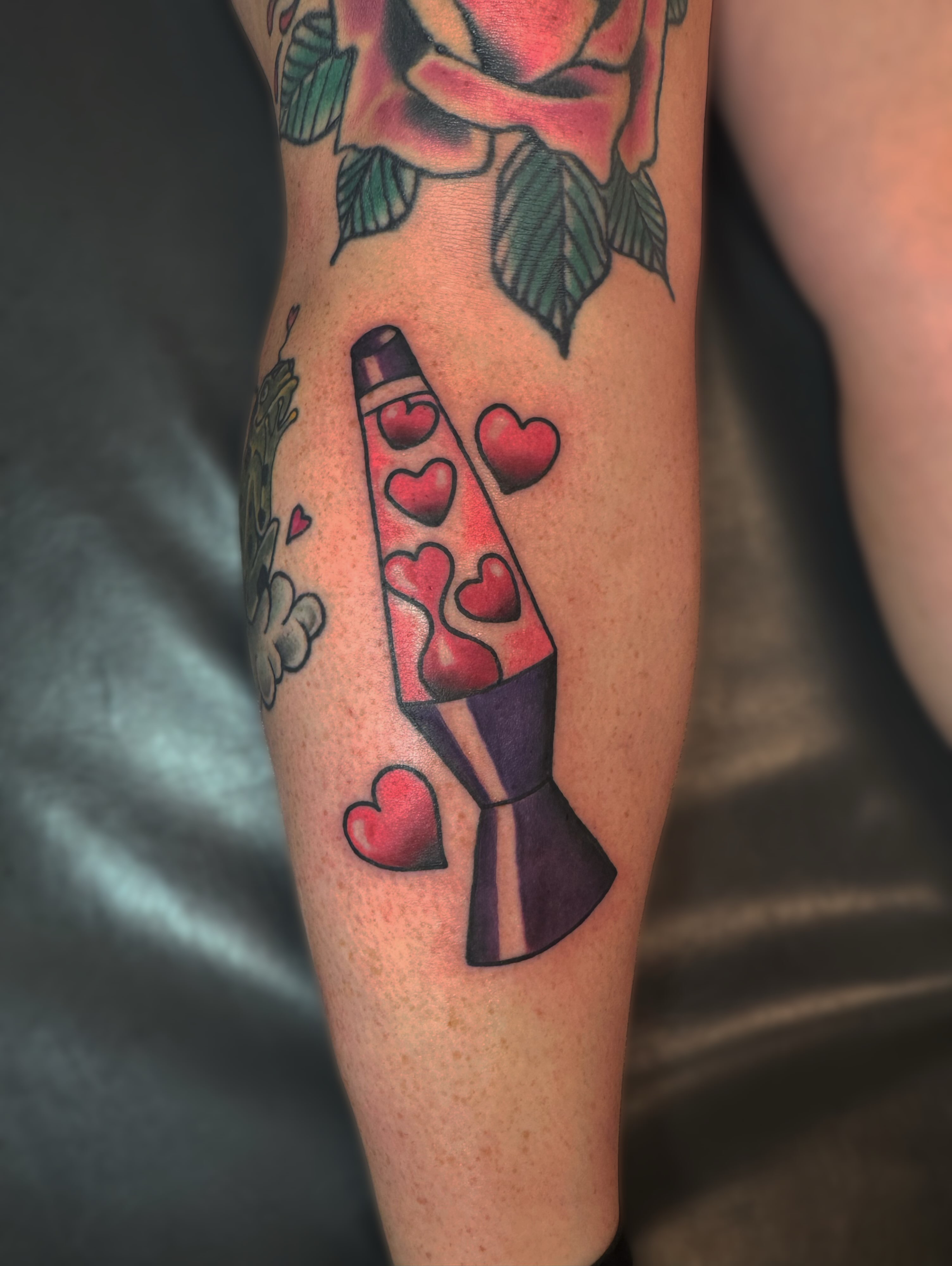 Lava lamp American traditional tattoo on the forearm by Kelsey 🖤 Tattoo Artist, Waterford Township