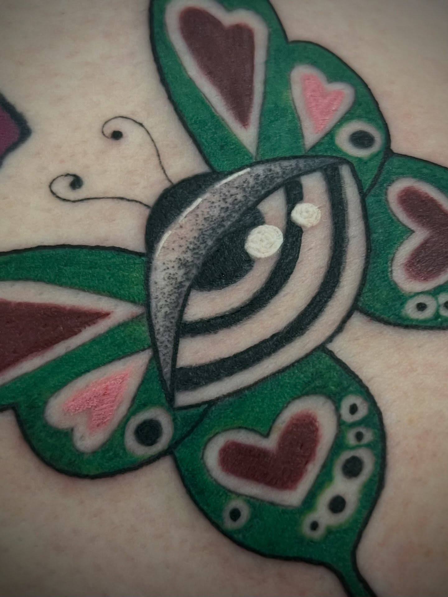 Butterfly dotwork tattoo by Freya Petersen