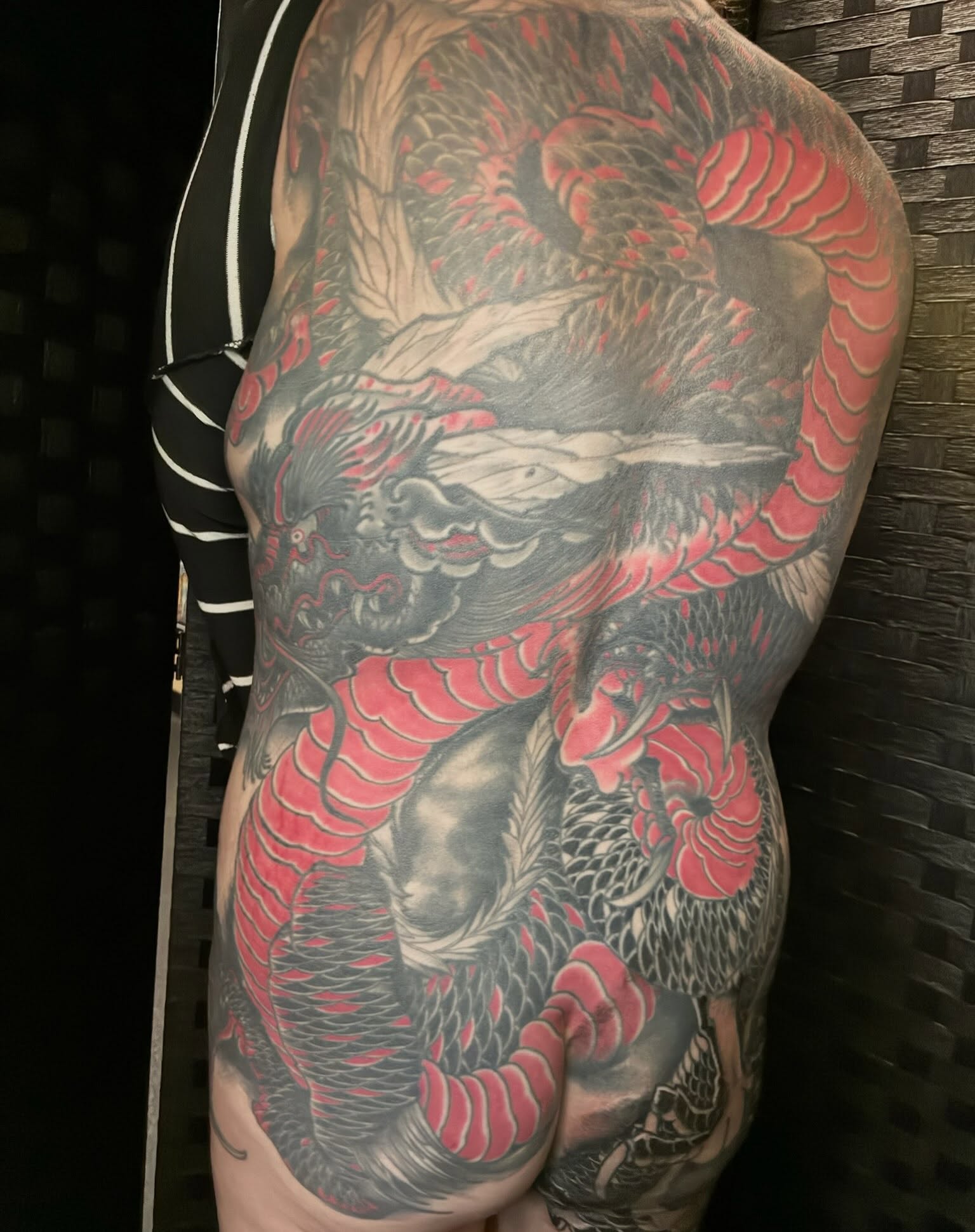 Dragon japanese irezumi tattoo on the back by Joey Knuckles