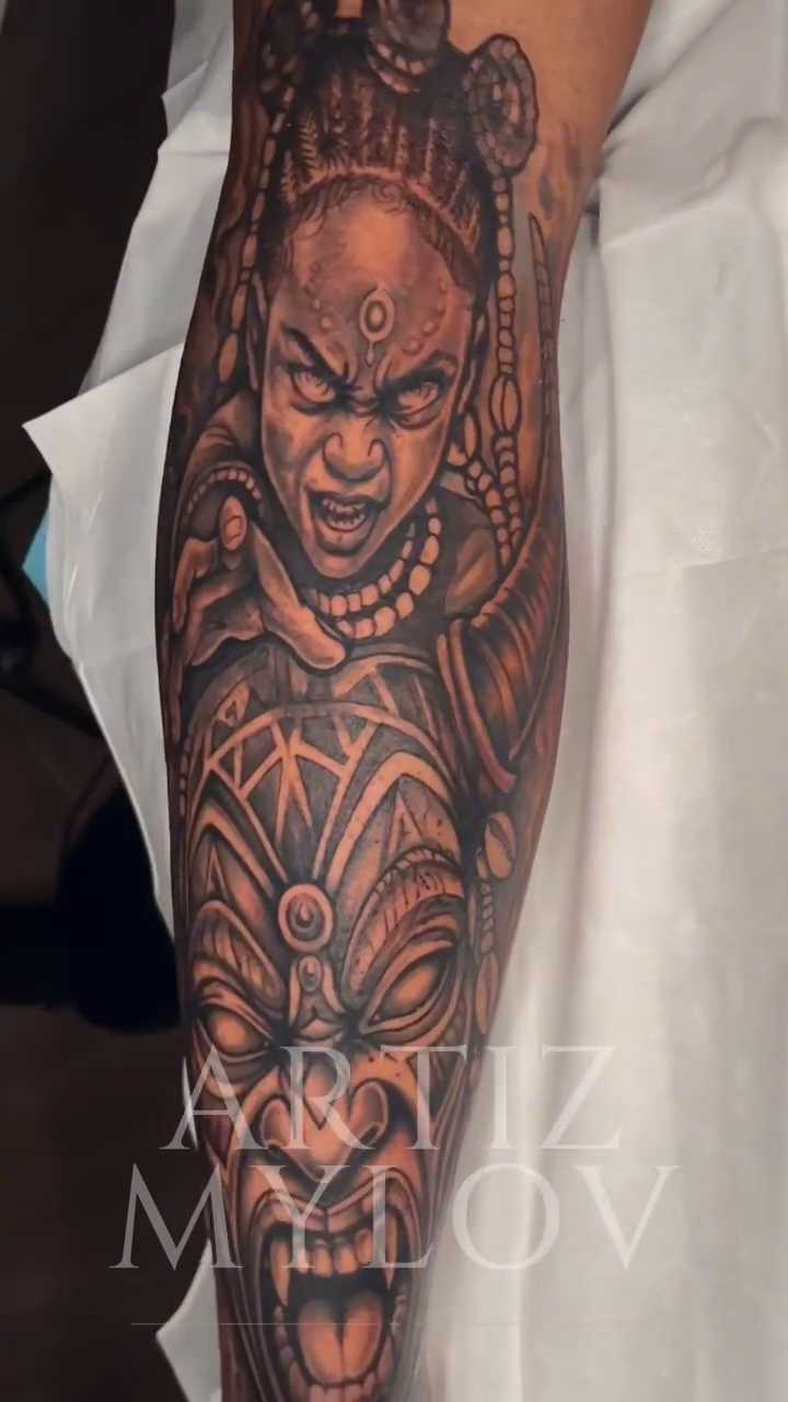 Tattoo by @artizmylov — black_and_grey, realism