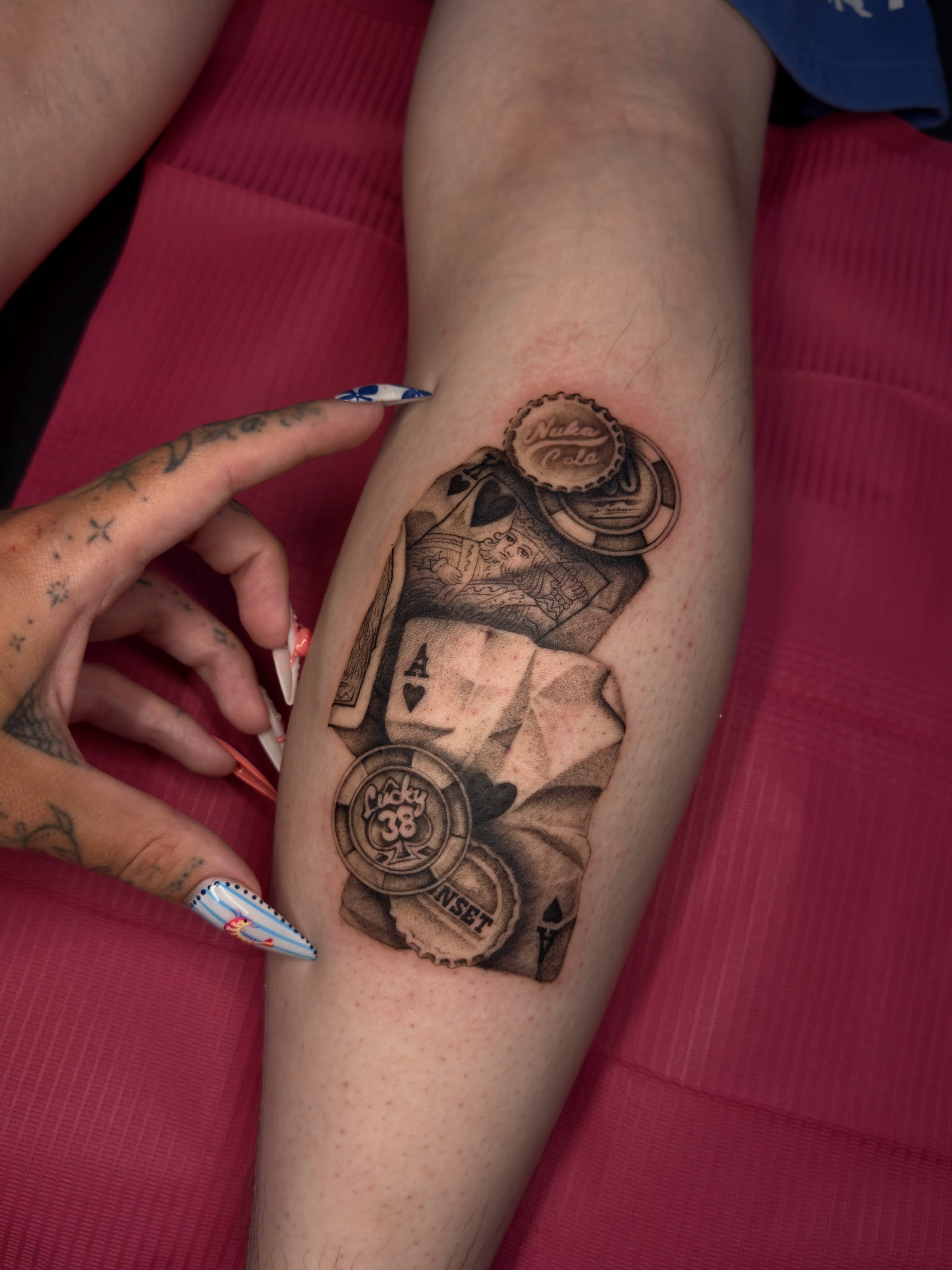 Playing cards and poker chips realism tattoo on the forearm by 𝙷𝚊𝚒𝚕𝚎𝚢 𝙷𝚊𝚛𝚎𝚗 ✯ 𝙽𝙴 𝙾𝚑𝚒𝚘 𝚃𝚊𝚝𝚝𝚘𝚘 𝙰𝚛𝚝𝚒𝚜𝚝