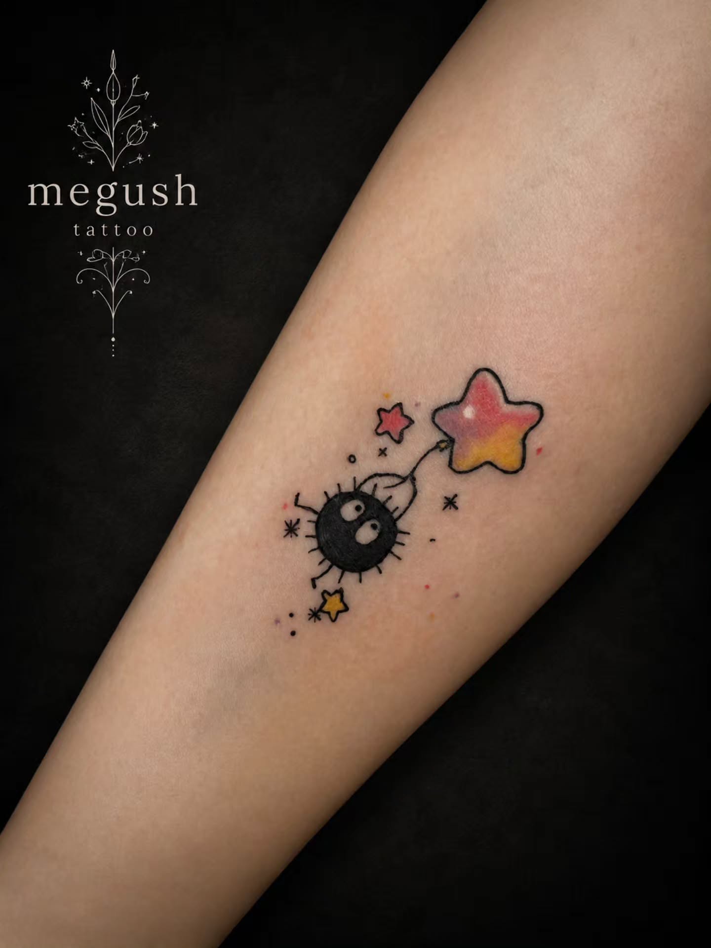 Tattoo by @megushtattoo — dotwork, minimalist