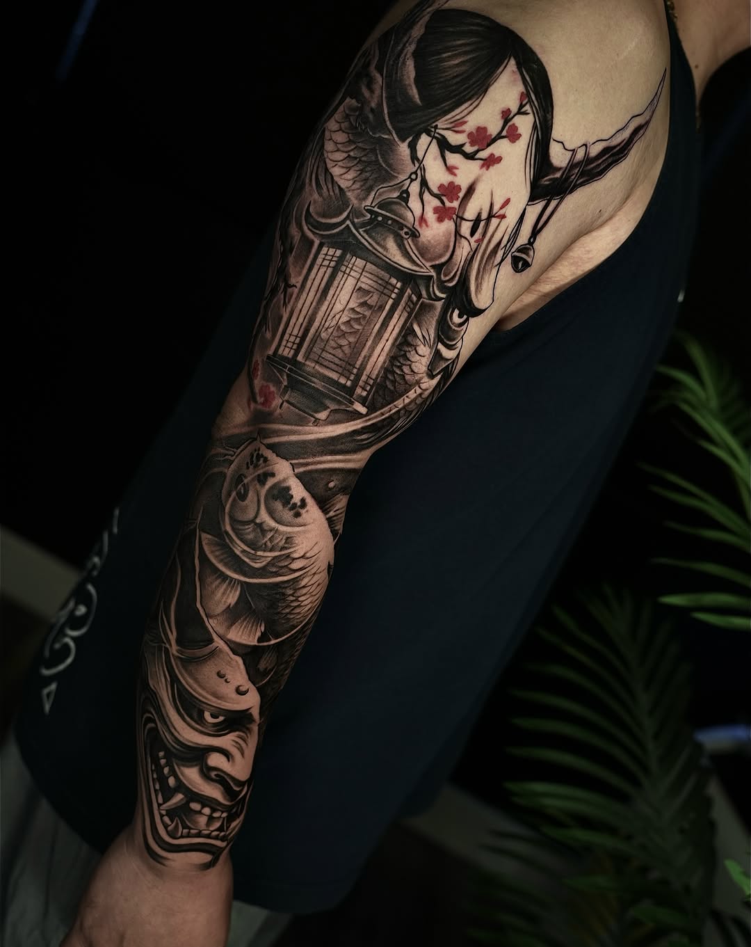 Tattoo by @kiddo_tats — japanese_irezumi, black_and_grey