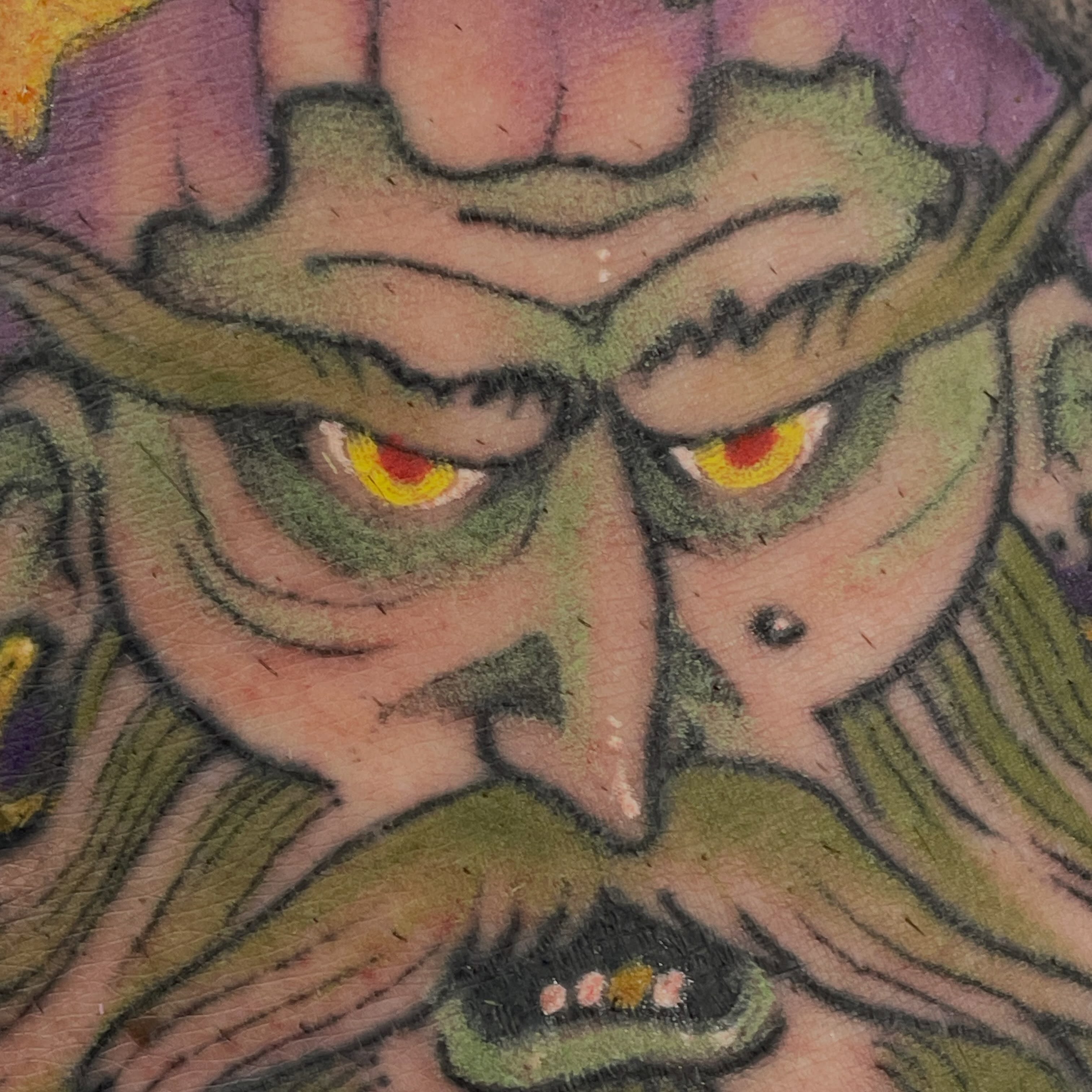 Ogre American traditional tattoo on the forearm by Fionna Fanning