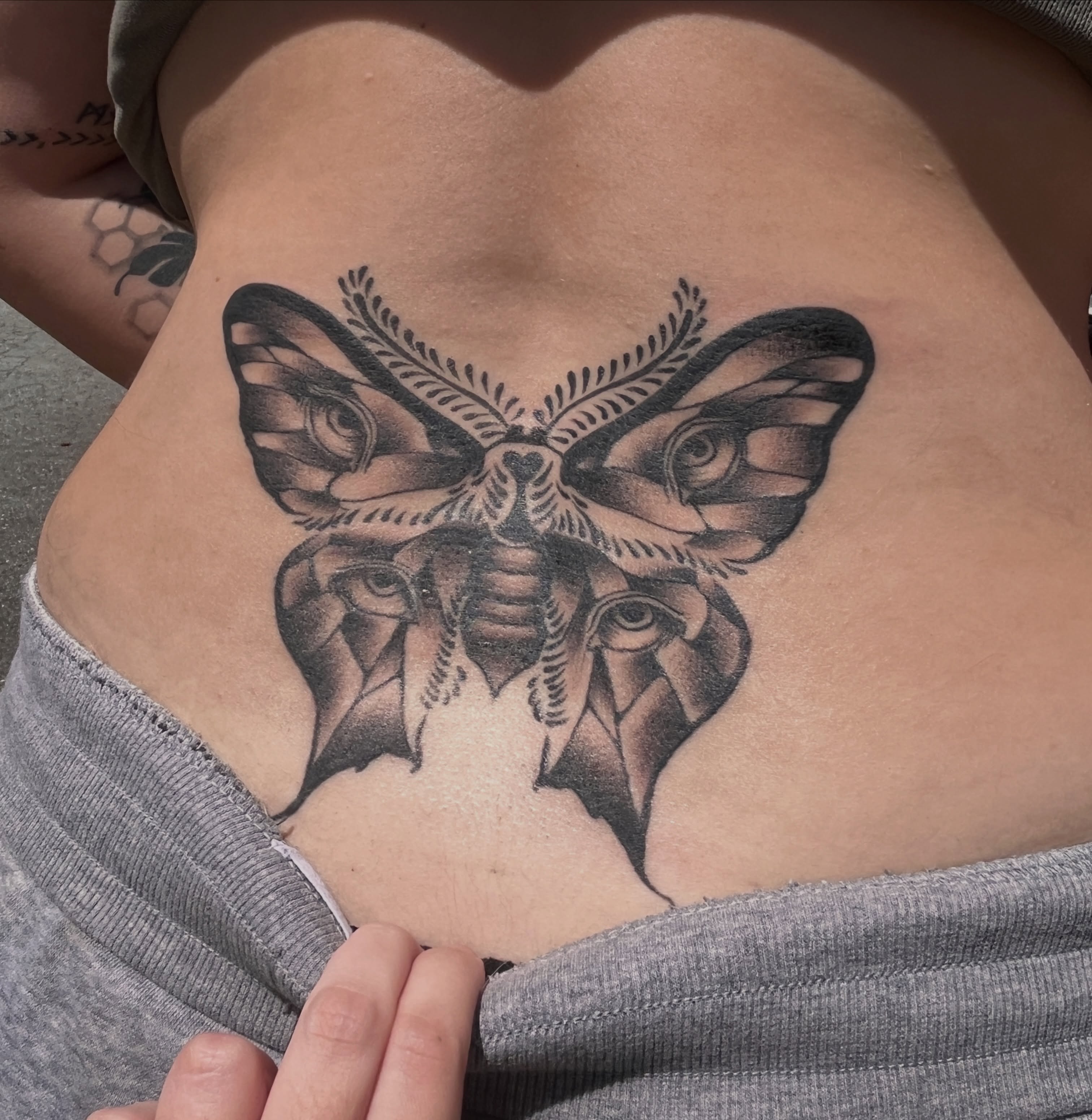 Tattoo by @anya.artistry.tattoos — black_and_grey