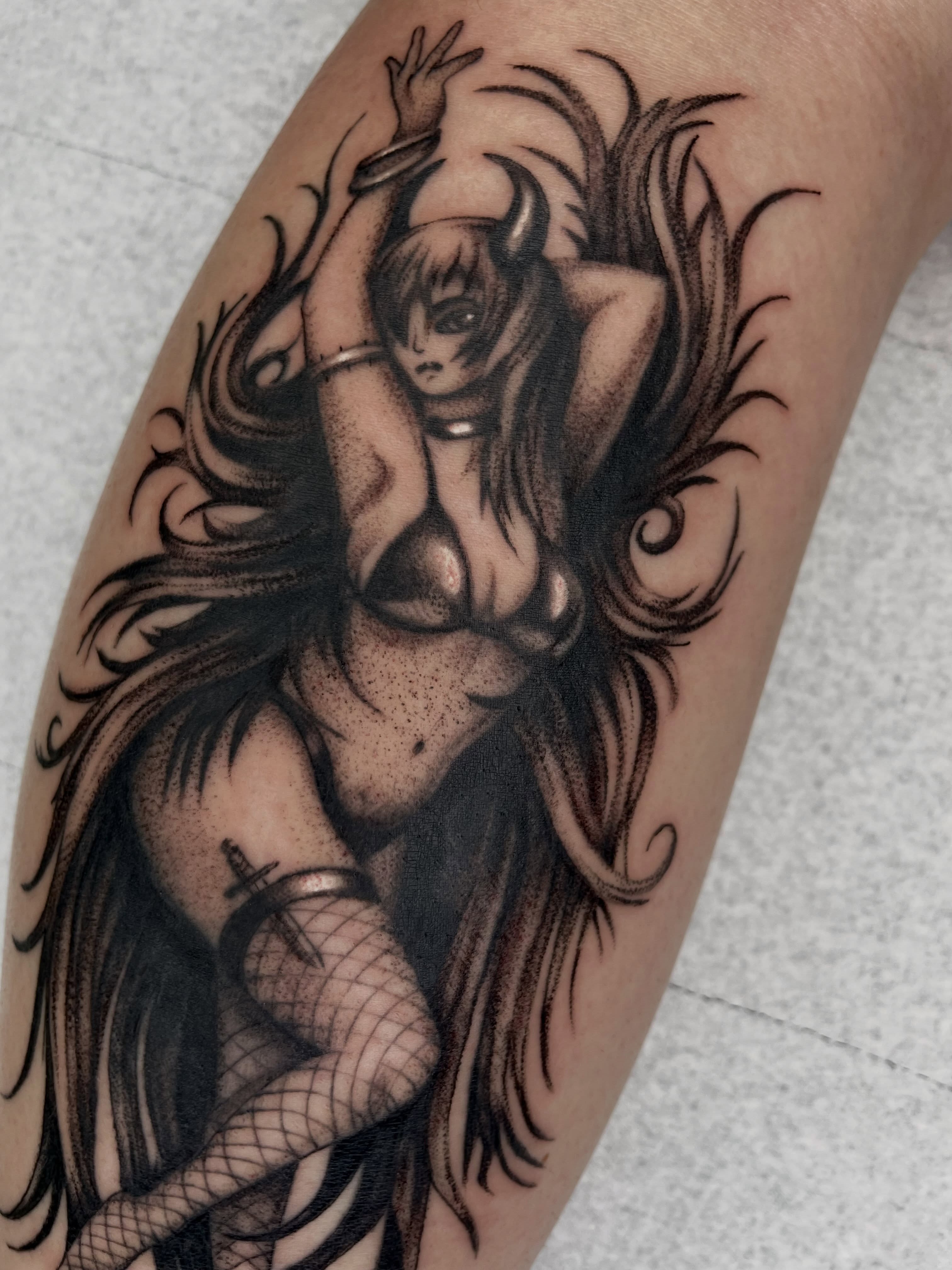 Mermaid realism tattoo on the forearm by Vash
