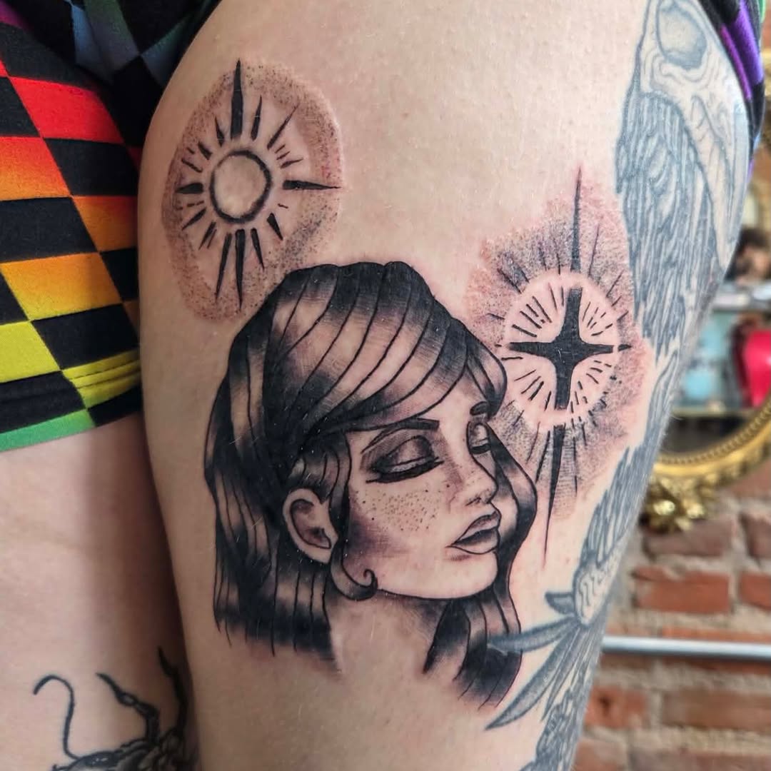 Tattoo by @beauty.by.vixen — black_and_grey, illustrative