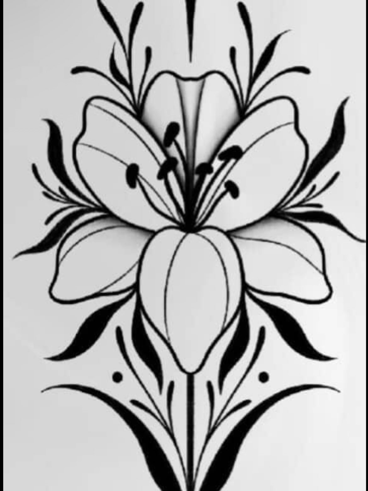 Lily black and grey tattoo by Tatz By Benji
