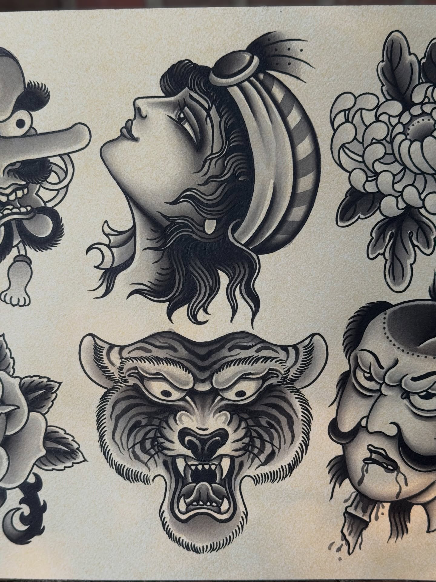 Woman's head American traditional tattoo by Domanick Libretti, Nashville, Tennessee