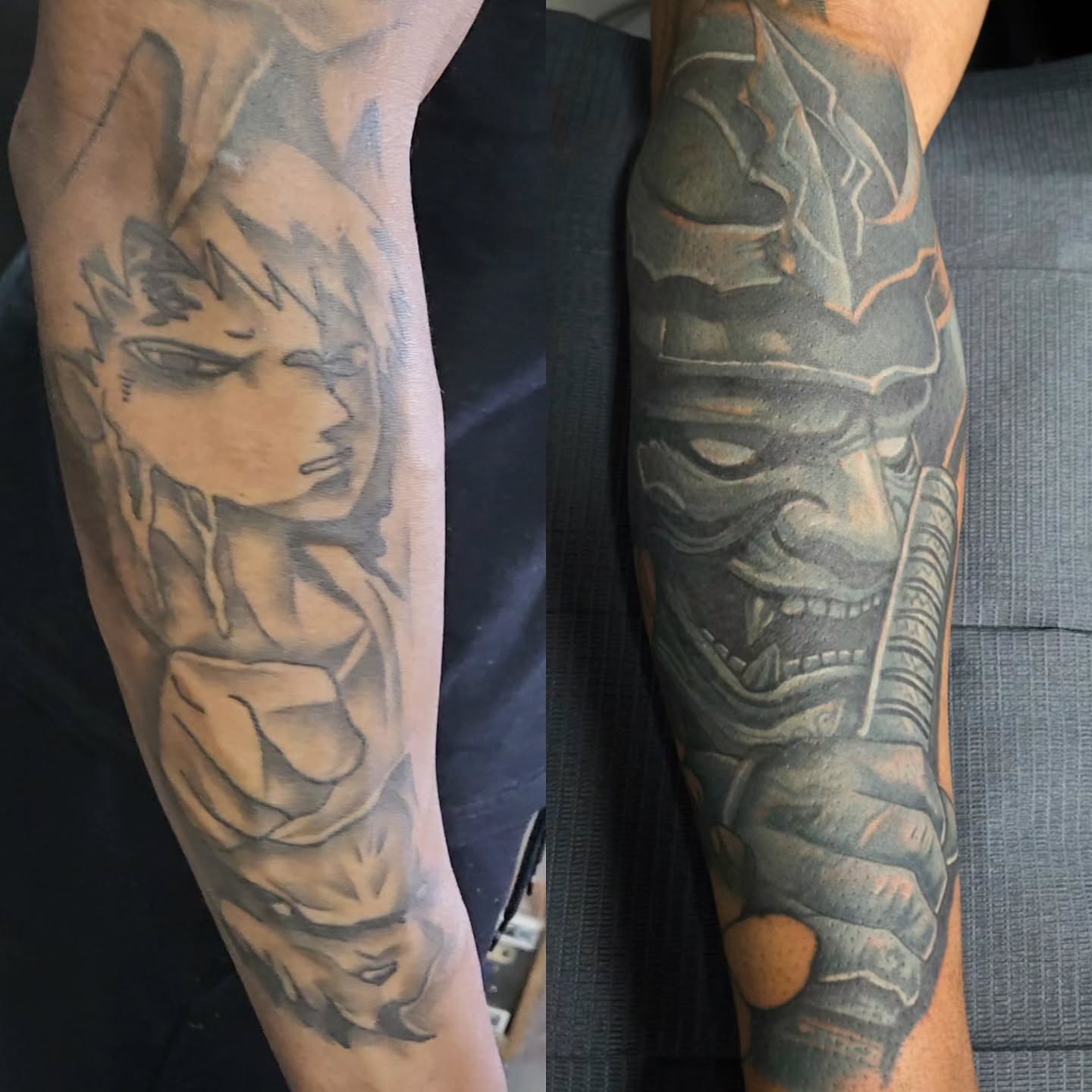 Anime character anime tattoo on the forearm by Cee Vann, Greensboro, North Carolina