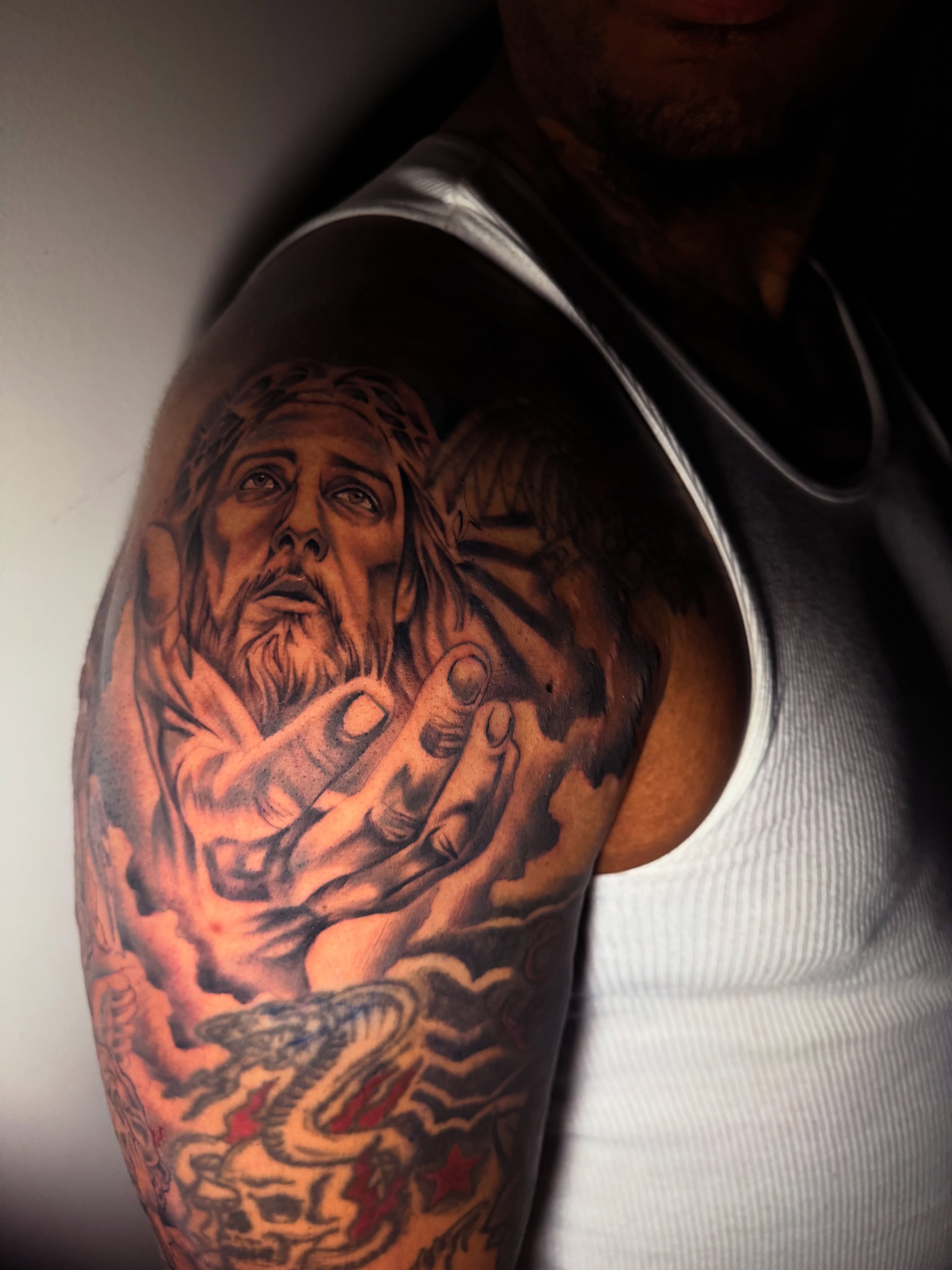Tattoo by @broninked — realism, black_and_grey