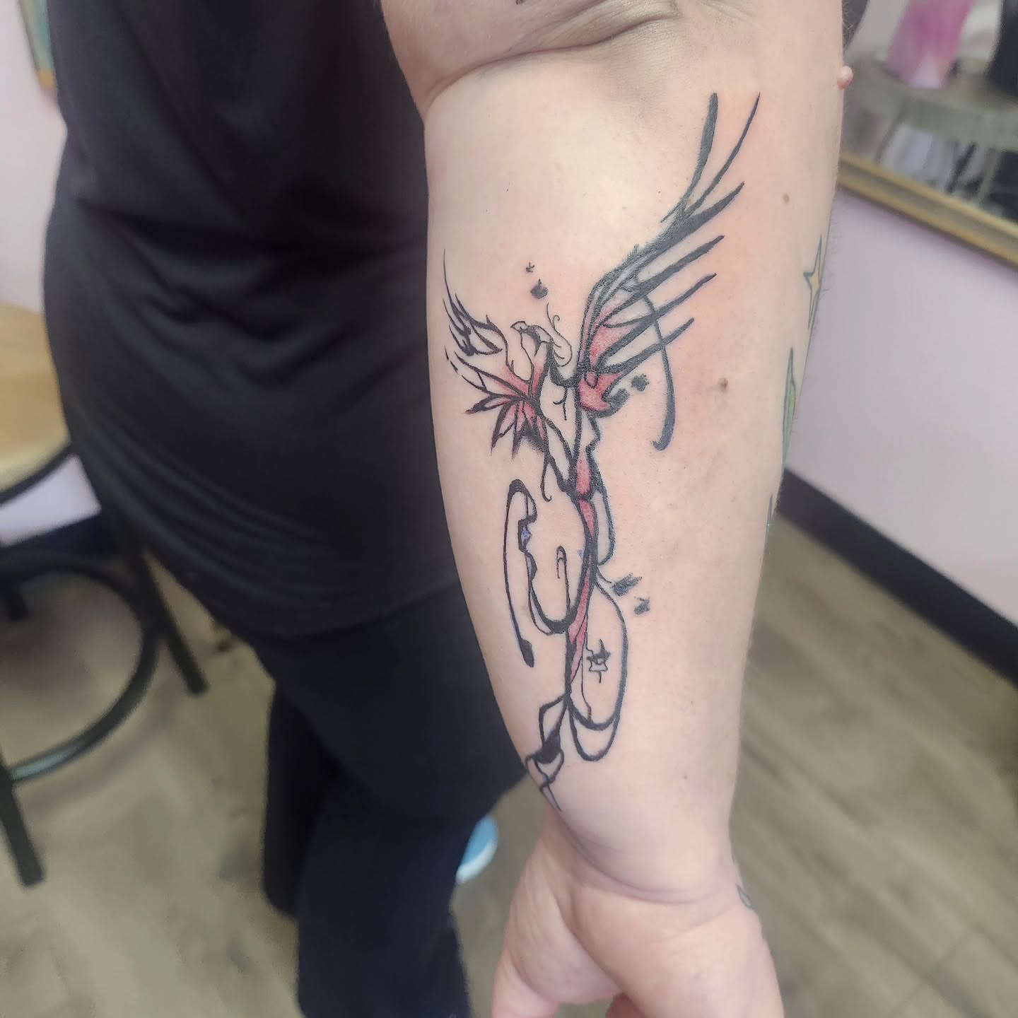 Phoenix neo-traditional tattoo on the forearm by Meredith 🎈 Tattoo the Bride ✝️