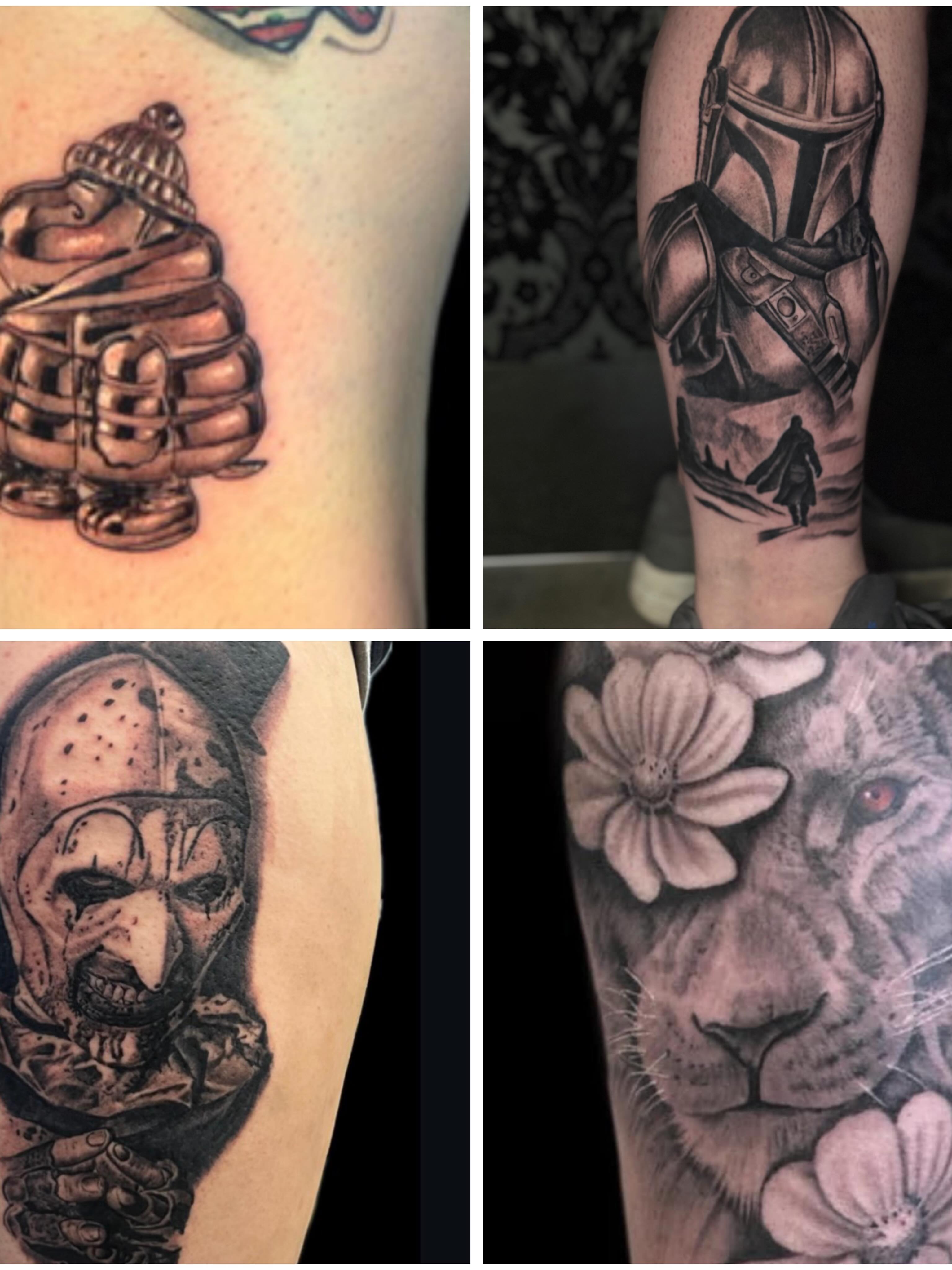 Tiger with flowers realism tattoo on the forearm by Jacob Bettker, Centerville, Ohio