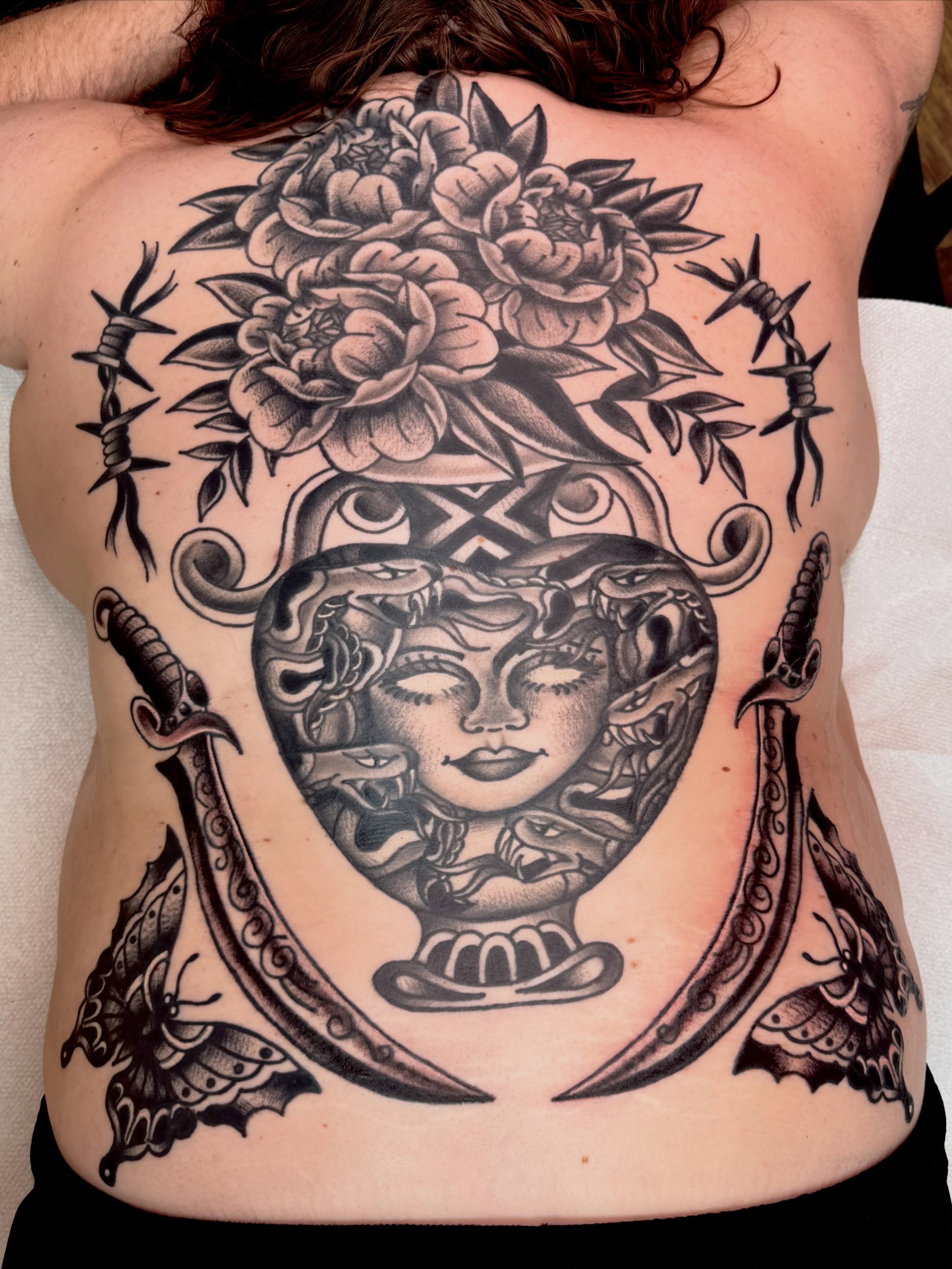 Tattoo by @electrababytattoo — black_and_grey, neo_traditional