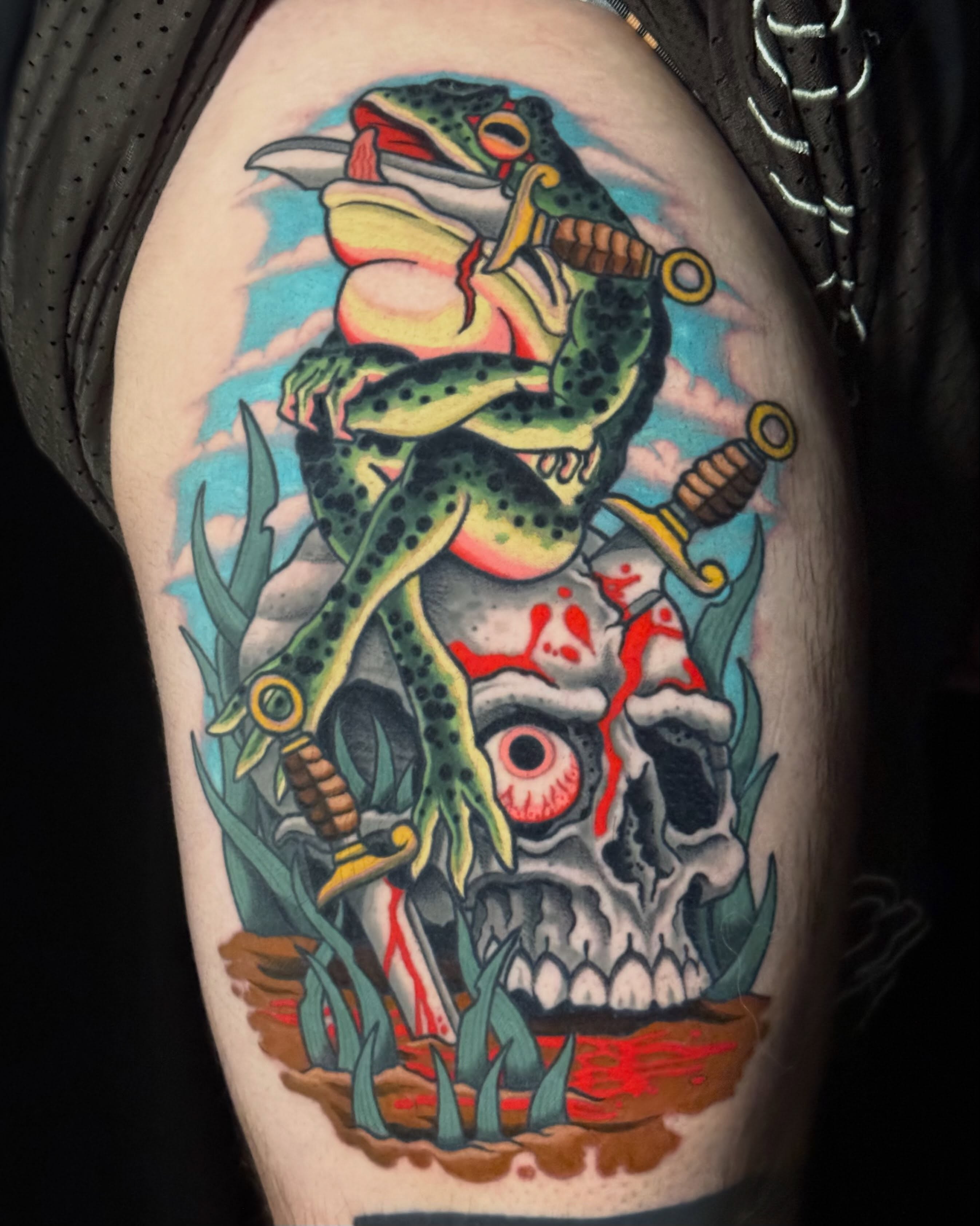 Tattoo by @gottstatts — american_traditional, dotwork